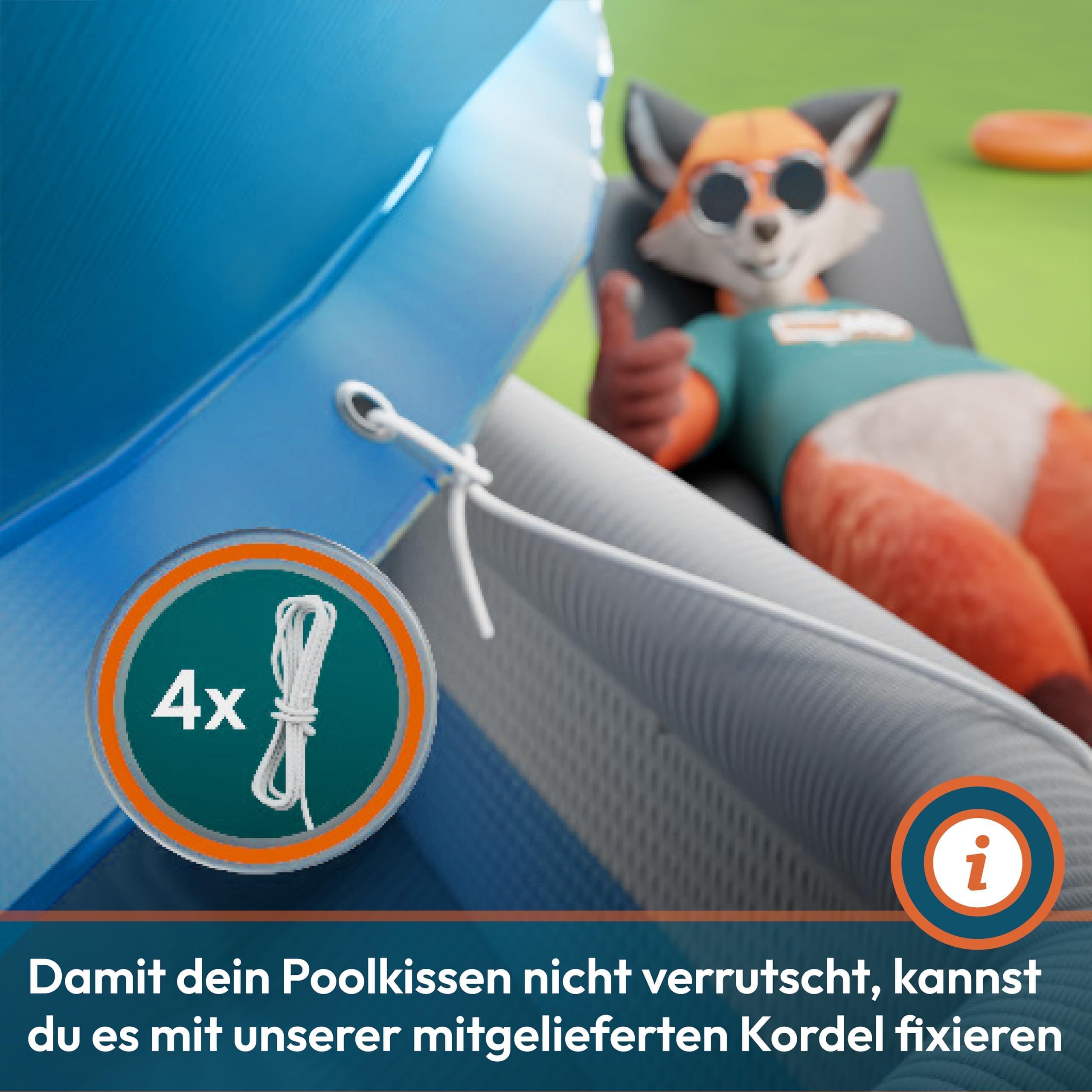 FAIRMO Optymalna poduszka basenowa zimowa XXL (okrągła) – poduszka powietrzna (średnica 3 m) do odpornego na warunki zimowe przykrycia basenu – nadmuchiwana poduszka zimowa do basenu (3 m)