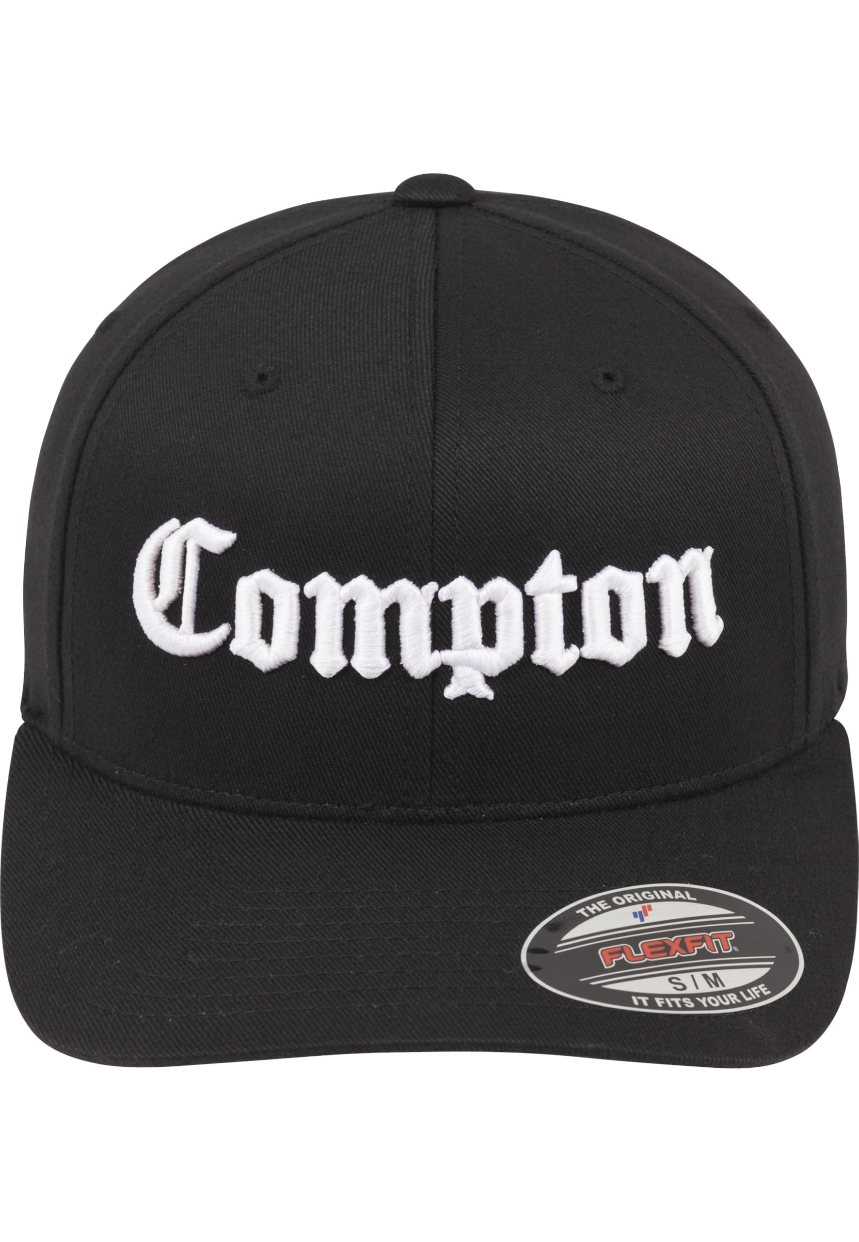 Mister Tee Herren Compton Flexfit Cap Kappen, Blk/Wht, S/M