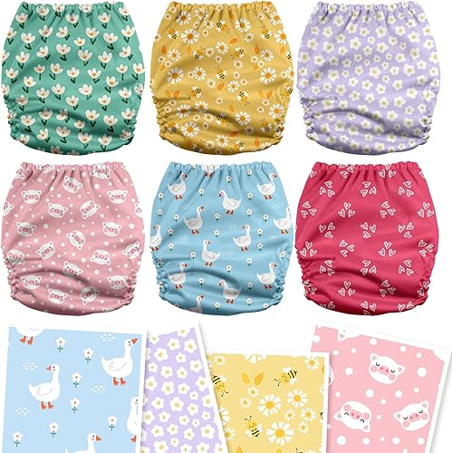 Miniatura 2 de Mama Koala Pañales de tela 3.0 para bebé con 6 insertos, con 2 paquetes reutilizables para colgar en seco y húmedo