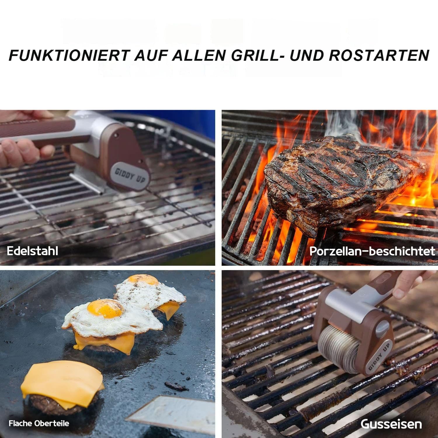 Saker Nettoyeur de barbecue électrique sans brosse en acier inoxydable amovible