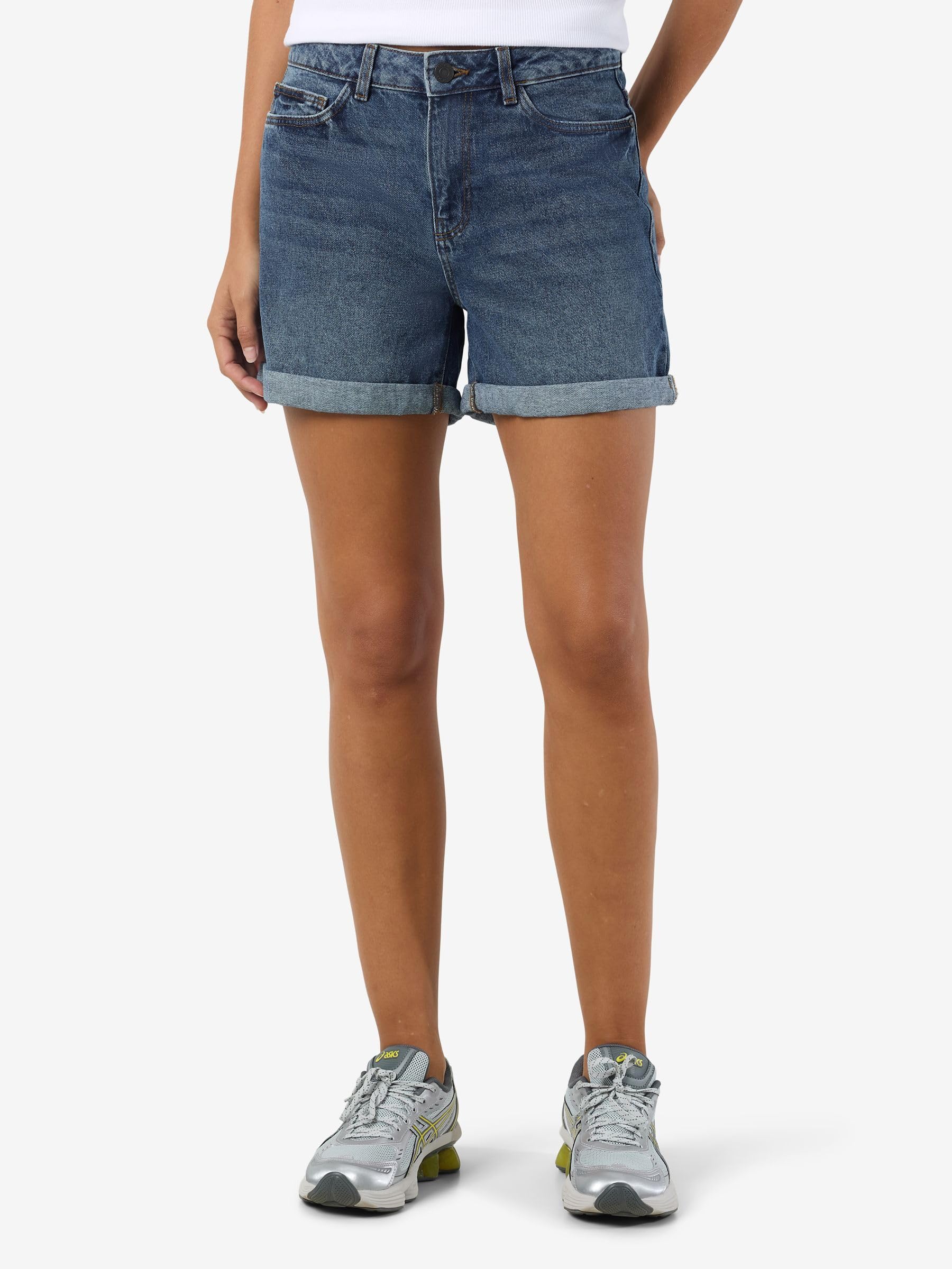 NOISY MAY Smiley Mujer Pantalones Cortos Azul
