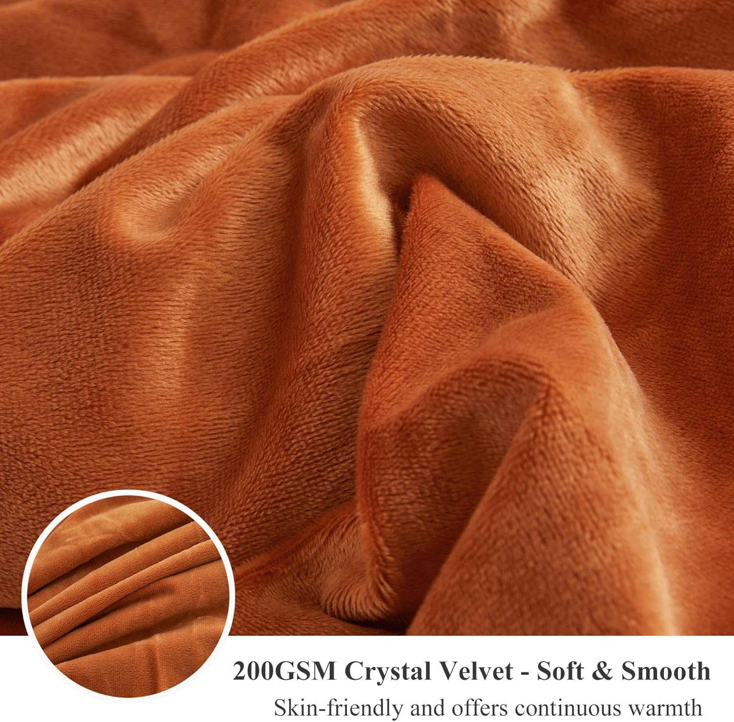 XeGe Luxury Faux Fur Throw, Burnt Orange Soft 50x60 Fluffy Blanket, Shaggy Plush Decorative Couch Throw, Cute Furry Fuzzy Blanket for Sofa Bed, Burnt Orange - Image 6
