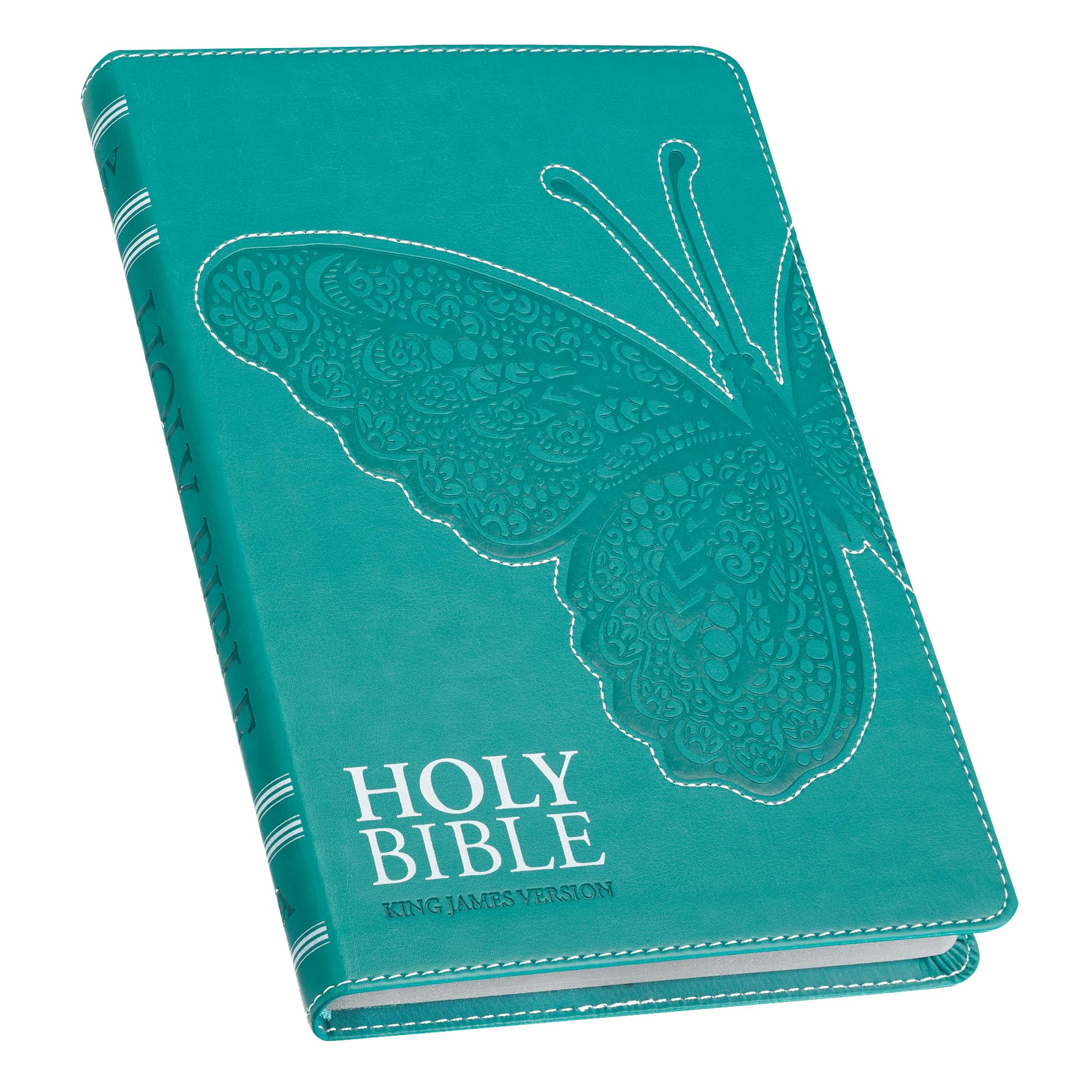 KJV Holy Bible, Gift Edition for Girls/Teens King James Version, Faux Leather Flexible Cover, Teal Butterfly Imitation Leather – July 1, 2023