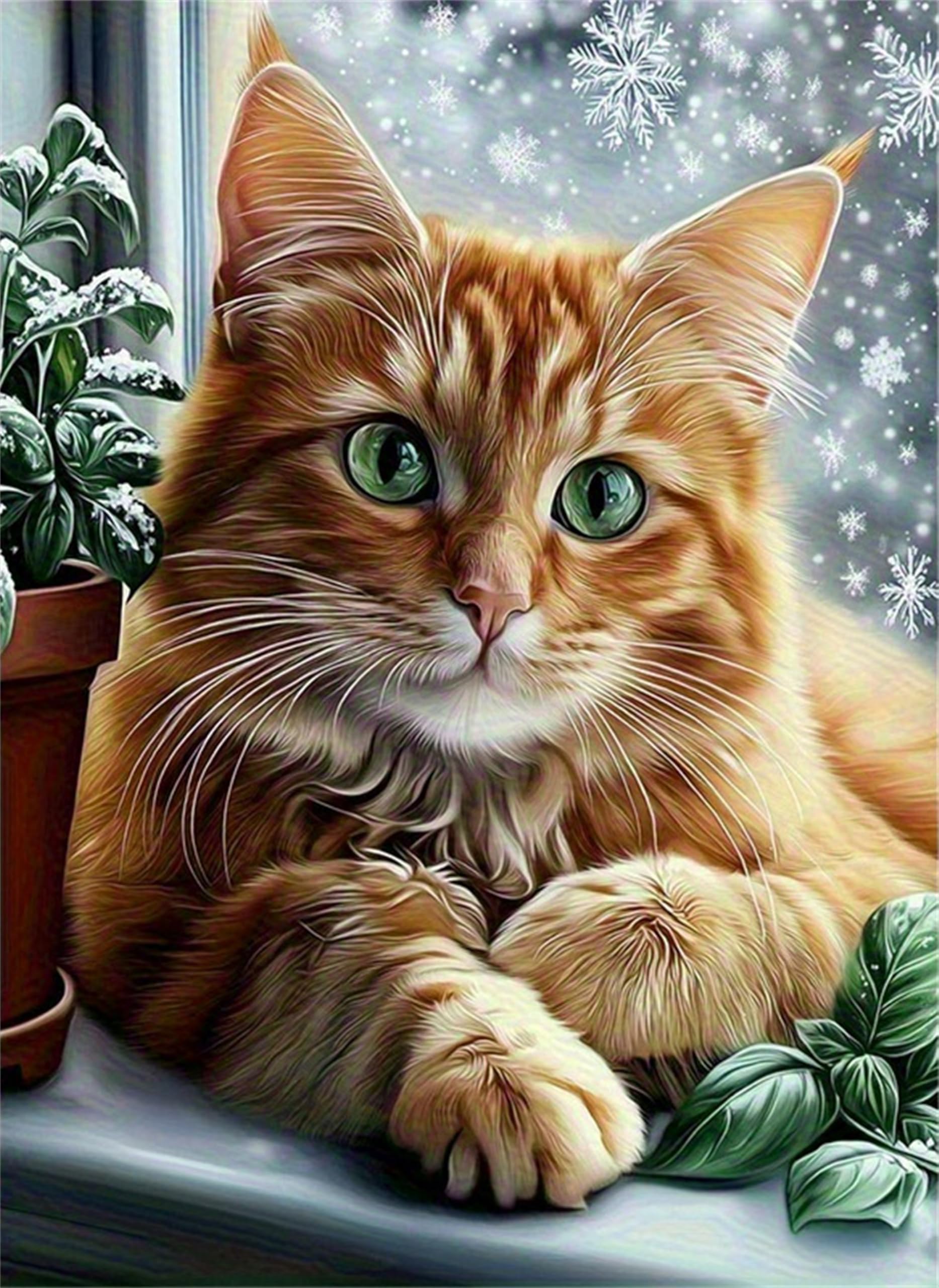 HEFEIS DIY Paint by Number for Adults,Cat Painting Kits for Adult,Color by Numbers,Paint by Number Canvas Crafts Watercolor for Beginner Room Decor (cat)