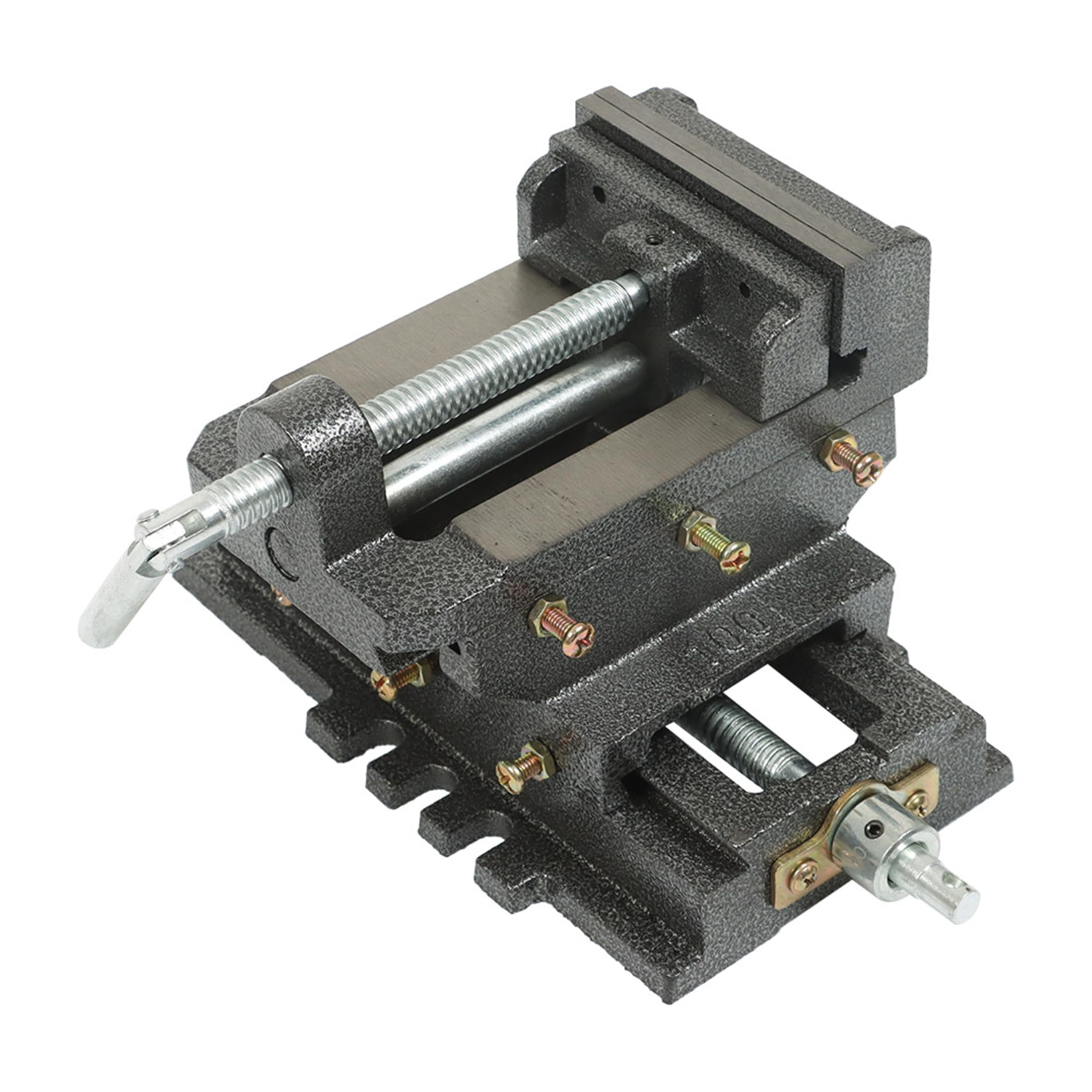 Thomletha 4 Inch Cross Slide Drill Press Vise 2 Way X-Y Heavy Duty Clamp Machine Black Cross Slide Vise Fit for Clamping Workpiece Processing