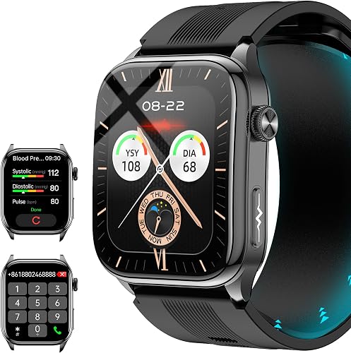 Smartwatch für Damen und Herren mit Airbag-Manschette, Gesundheitsuhr mit 24/7-B