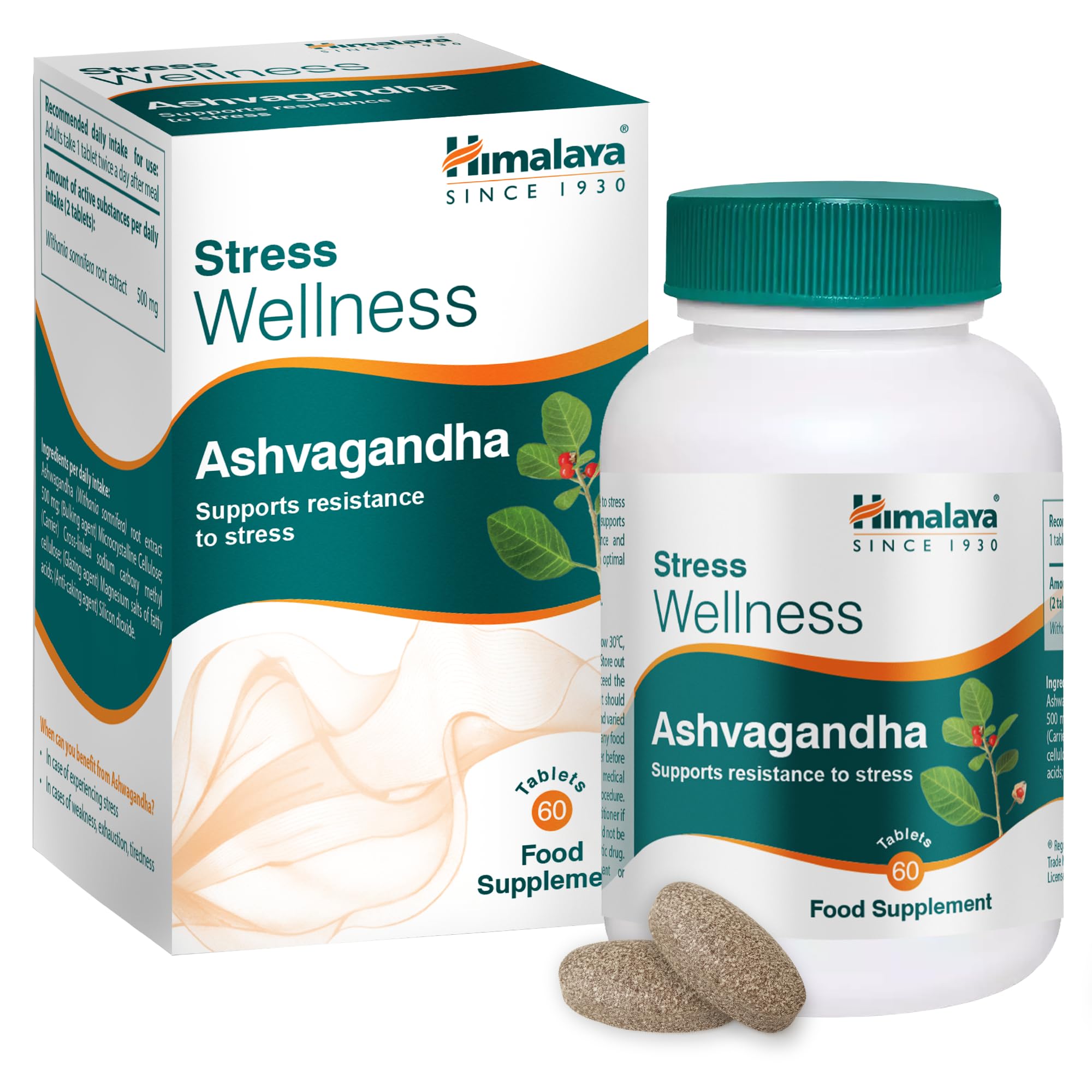 Himalaya Stress Wellness Ashwagandha 60 Compresse (per 30 giorni) – Integratore 