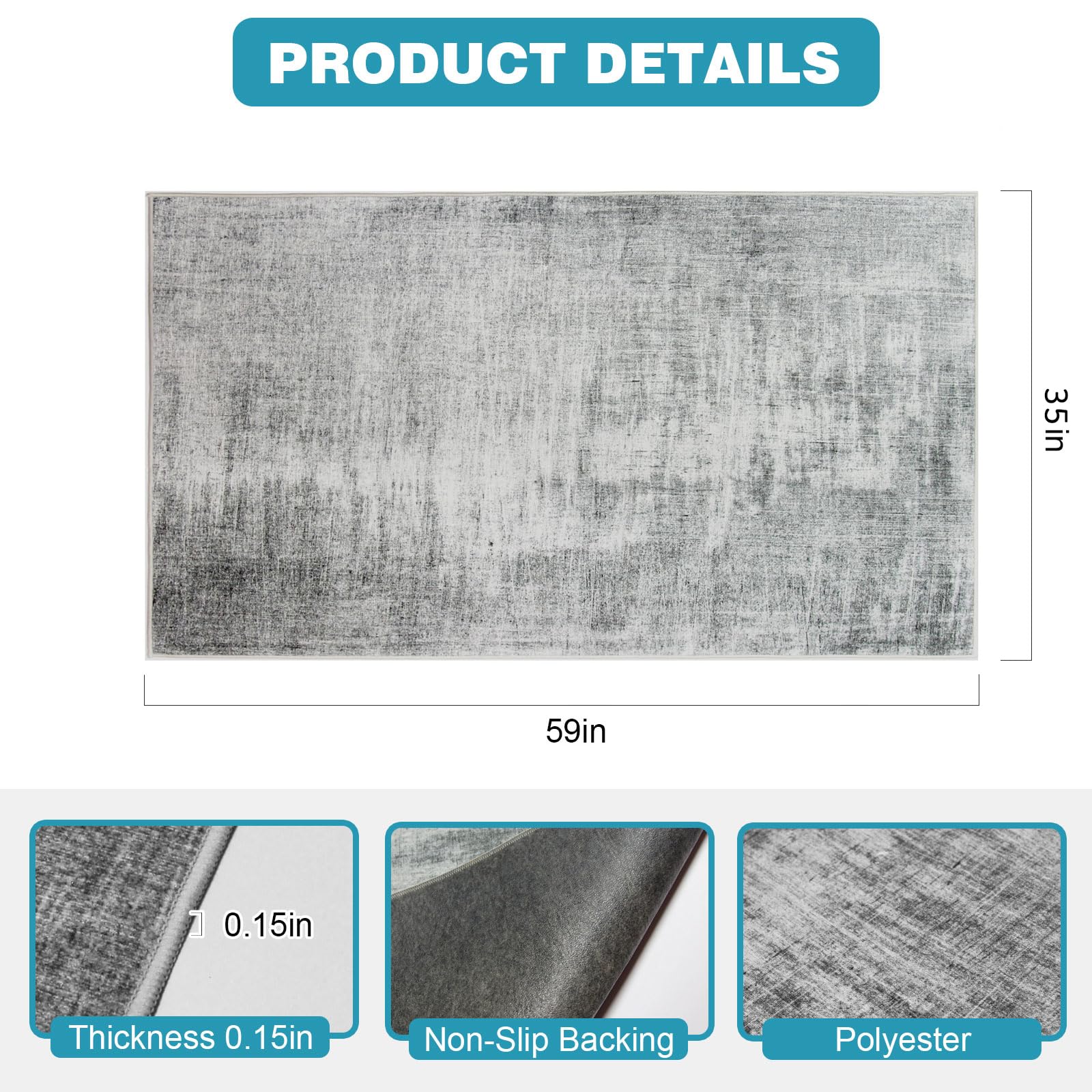 Alfombrilla protectora para silla de oficina de 90 x 150 cm, alfombrilla protectora para suelos duros, antideslizante, base para silla de oficina, para suelo duro, laminado y azulejos