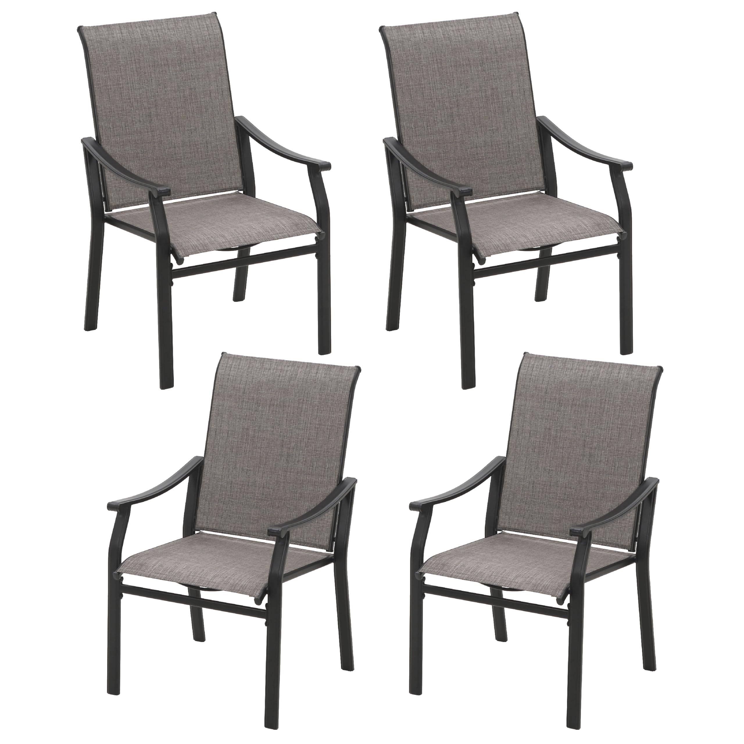 Sophia & William Outdoor Chairs Set of 4, Patio Chairs with Breathable Textilene Fabric and Heavy-Duty Iron Frame, Perfect for Lawn Garden Backyard