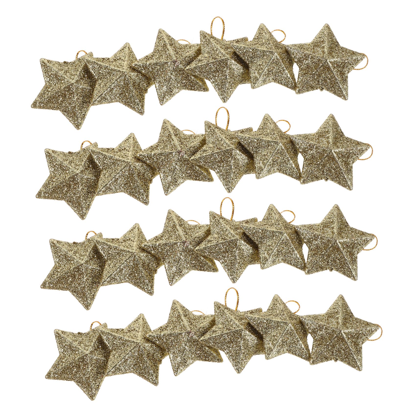 Adornos navideños de estrella Alipis con purpurina dorada para un árbol brillante y elegante
