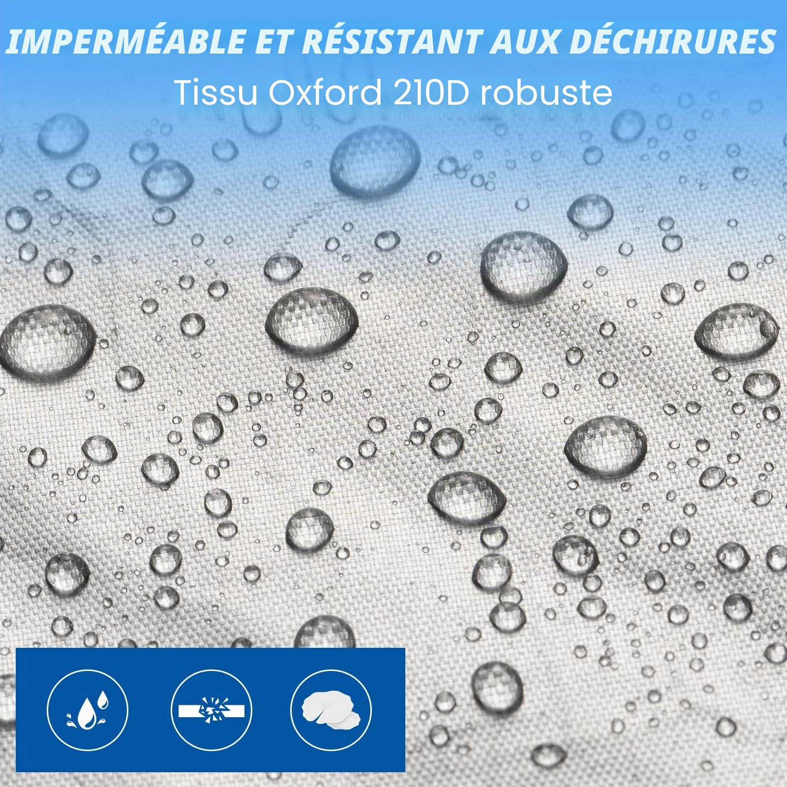 Favoto Bâche de Voiture Imperméable 210D Oxford - Housse Auto Anti-UV Résistante au Vent Respirante avec Fermeture Éclair Latérale et Bandes Réfléchissantes pour SUV 450-475cm