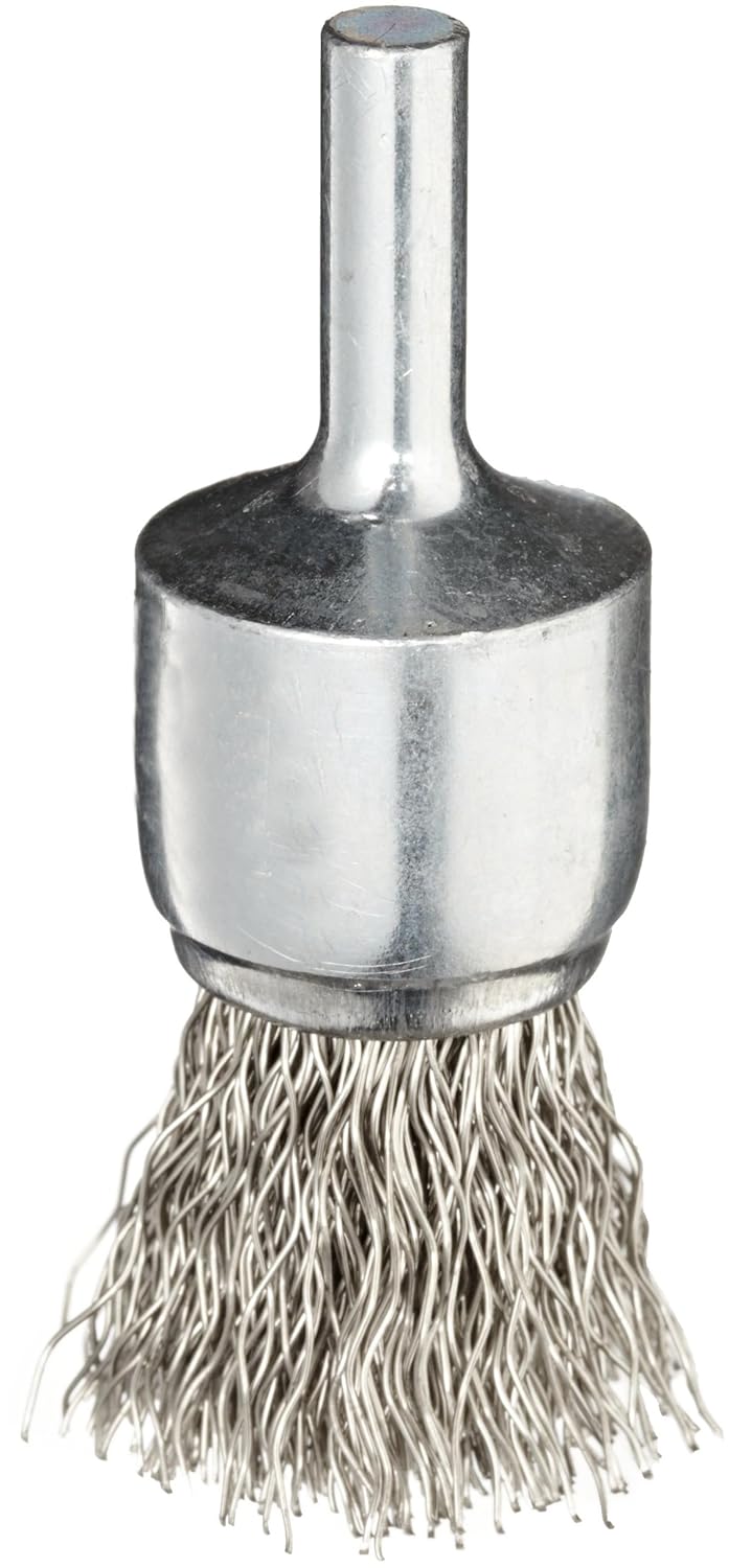 Weiler 10019 3/4" Crimped Wire End Brush, .014" Stainless Steel Fill, Made in the USA