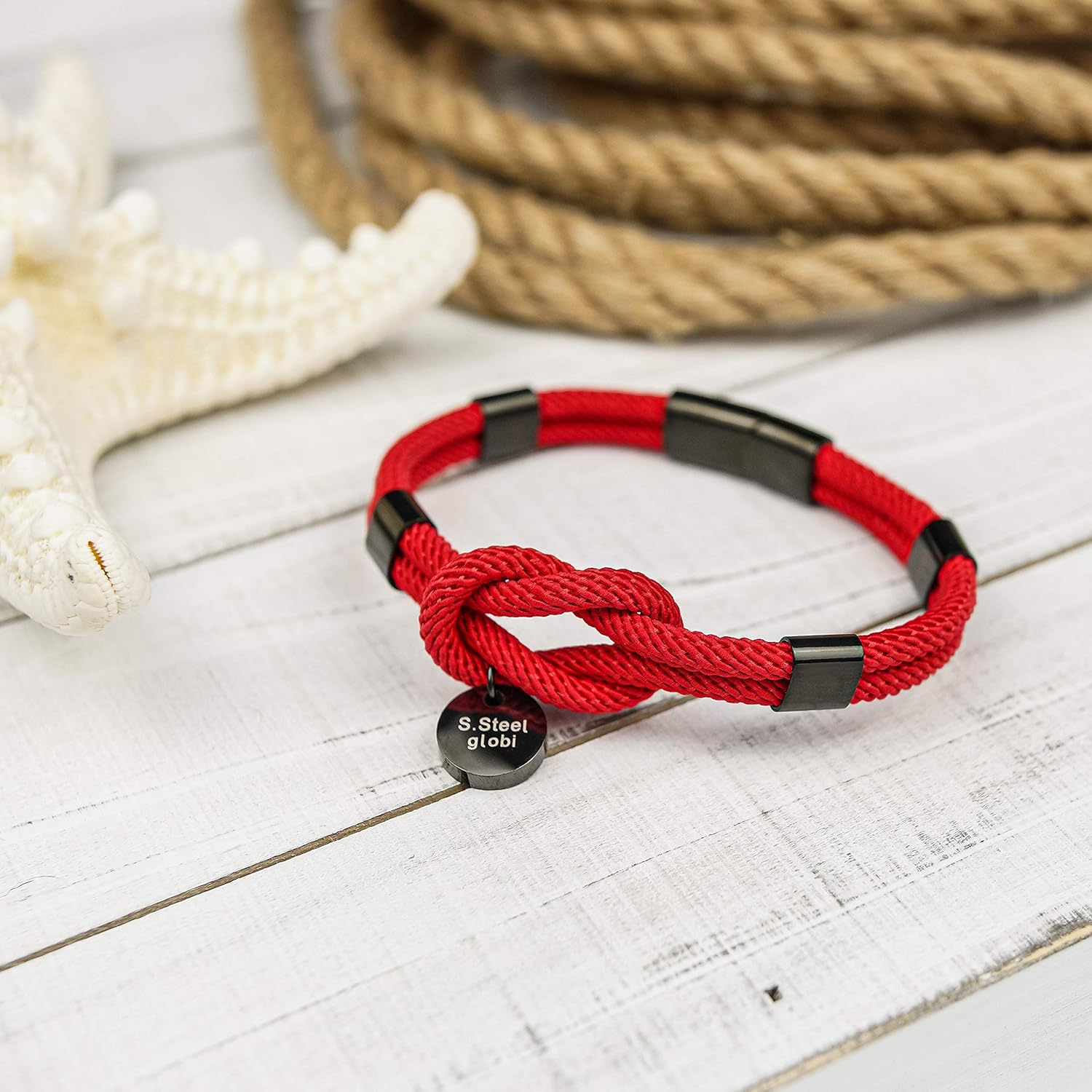 globi Paracord Braided Rope Bracelet for Men Women | Lightweight Nautical Unisex Cuff Bracelet with Stainless Steel Magnetic Clasp - Image 3