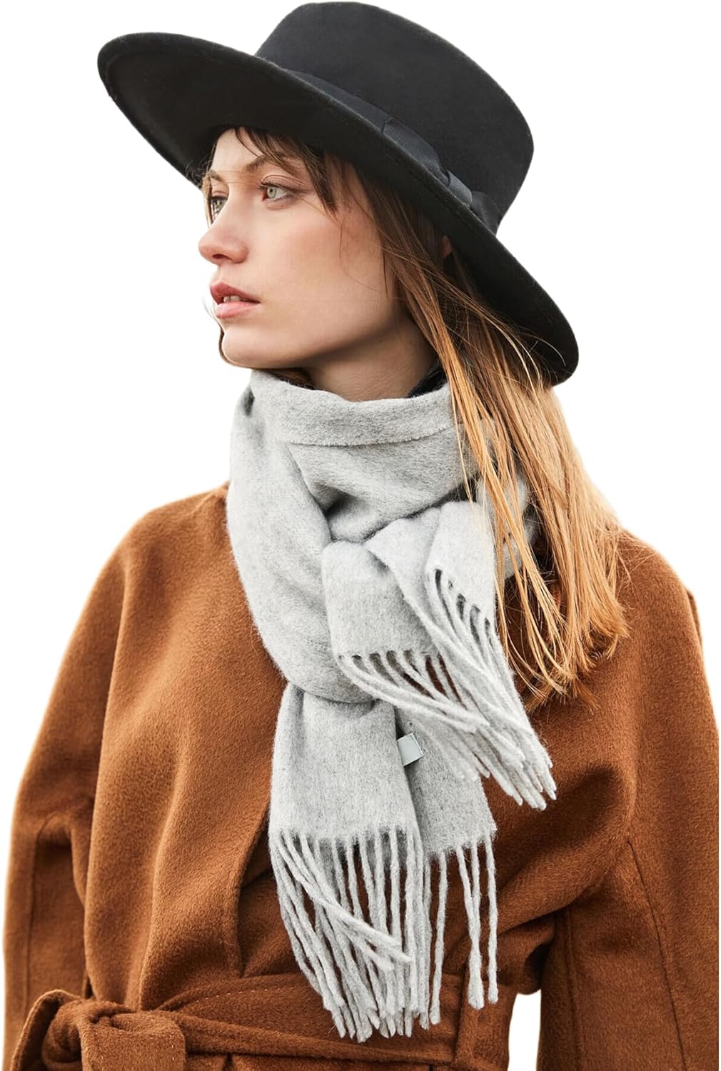 100% Merino Wool Winter Scarf for Women Cashmere Pashmina Soft Luxury Warm Shawl Wraps Stole Valentine's Gift