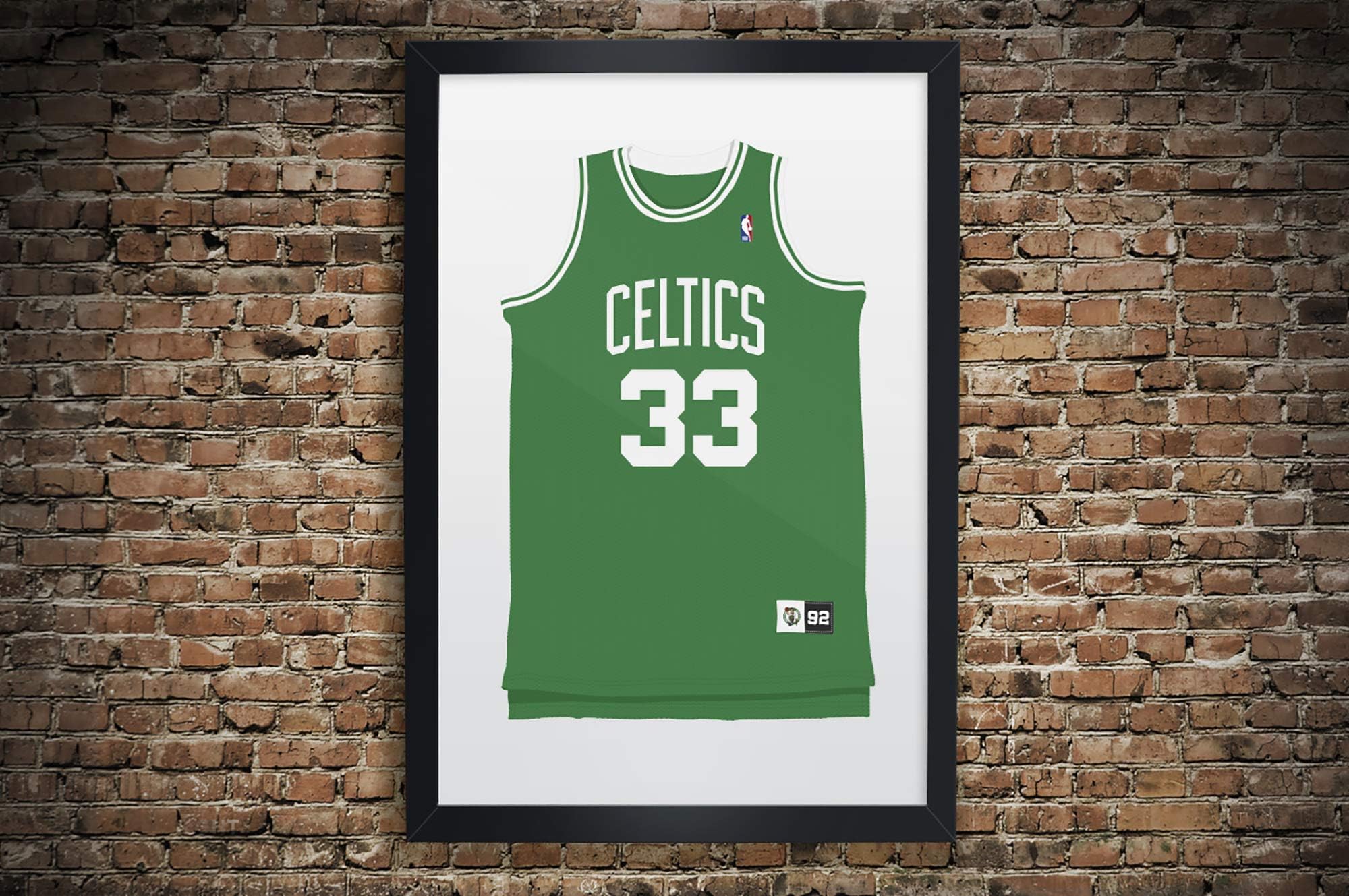 Vintage Boston Celtics Jersey Illustrations Bird, Russell, Pierce, Garnett, Allen, Havlicek Premium Print Wall Art in Various Sizes