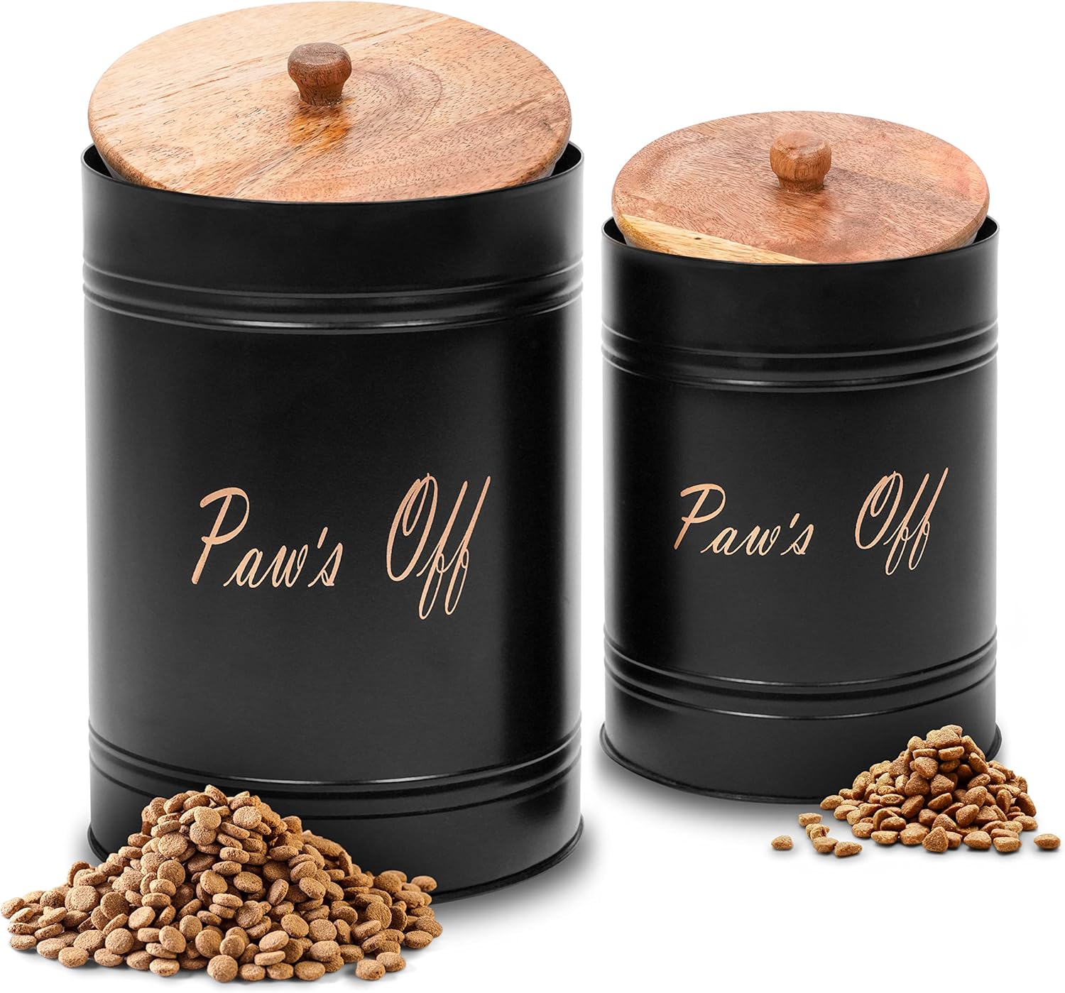 Metal 2 pc Set Pet Canisters Cute Decorative Back with