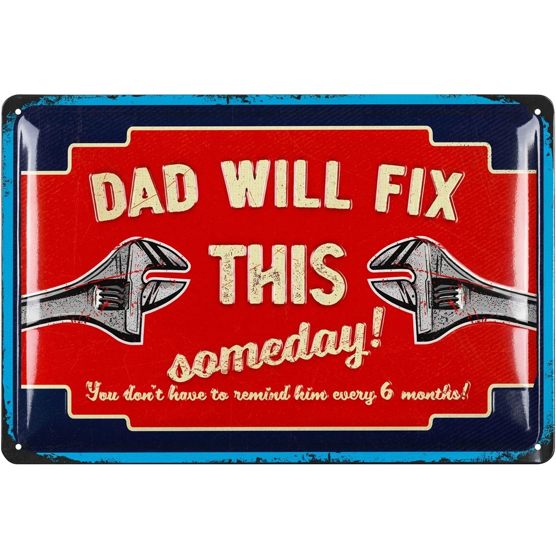 LANOLU Dad's Garage Metal Sign 'DAD WILL FIX THIS SOMEDAY', Perfect for Garage Decor, Gifts for Dad, Papa's Workshop Accessories, Dad Garage Sign Vintage Tin Sign 12x8"
