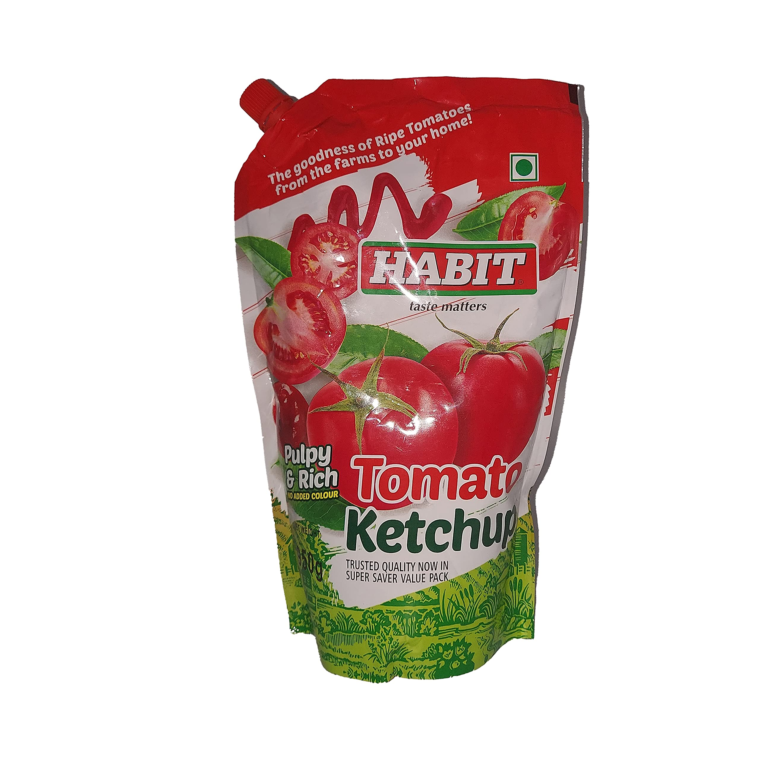 Habit Tomato Ketchup |Made with 100% Natural and Fresh Tomatoes | No Artificial Ingredients or Preservatives are added | Healthy & Delicious Pulpy & Rich No Added Colour | 950g | Pack Of 2 |
