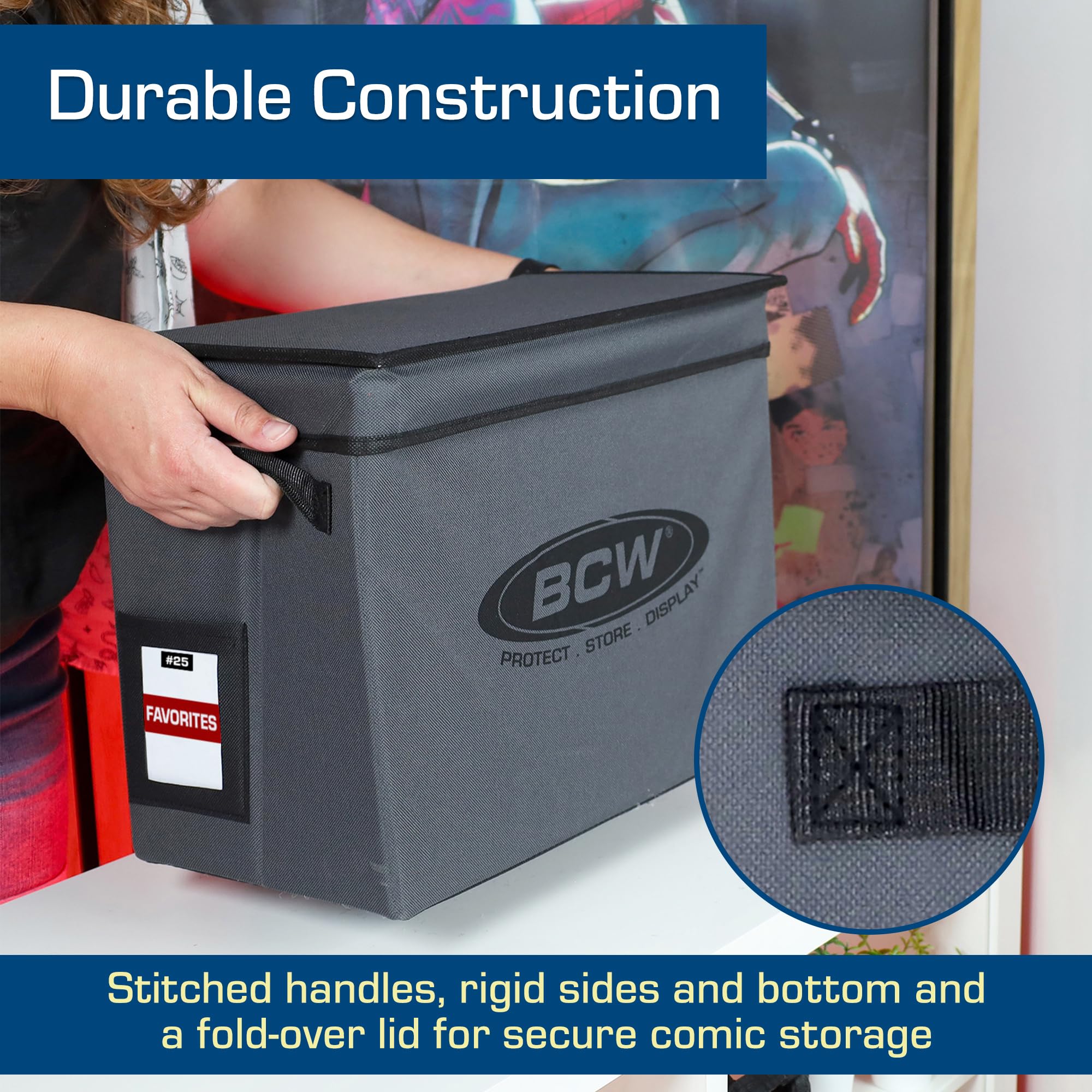 BCW Boîte de rangement pliable et légère pour bande dessinée 2 ct - Chaque boîte peut contenir 125-150 bandes dessinées à manches et à bord