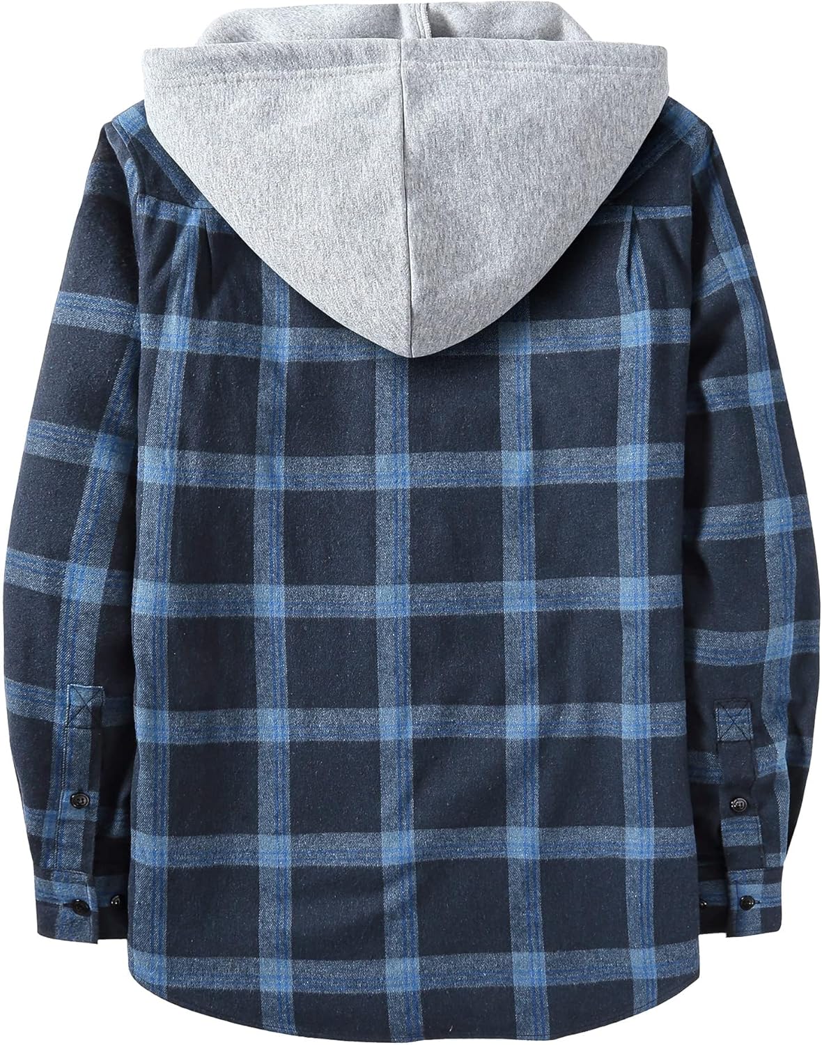 ZITY Men's Flannel Hoodie Shirts Casual Button Down Plaid Shirt Jackets for Men Long Sleeve Stylish Hooded with Pocket - Image 3