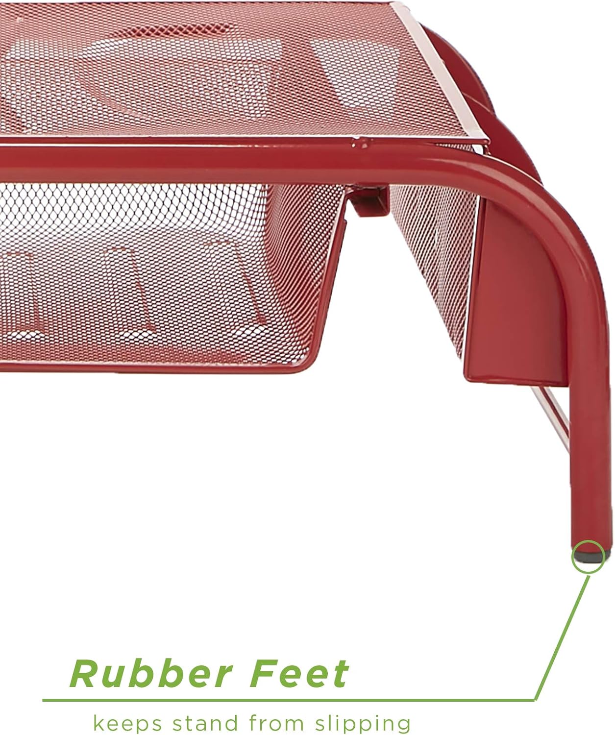Mind Reader MESHMONSTA-RED Metal Mesh Desk Drawer, Desktop Monitor Stand Organizer : Electronics