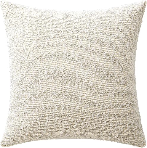 Miniatura 6 de Woaboy - Juego de 1 funda de almohada decorativa de bouclé, textura cuadrada, acento europeo, fundas de cojín sólidas, acogedoras y suaves, para