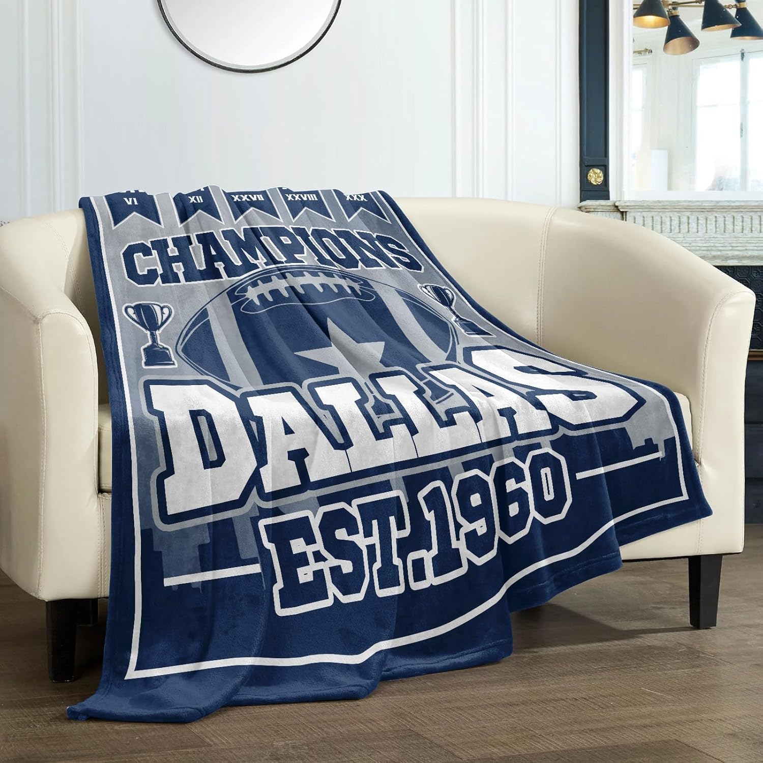 Blanket for Dallas, Fans Gifts for Dallas, Football Stuff for Women, Football Gifts for Men, 80"x60" Blankets Throws Lightweight Soft Flannel - Image 3