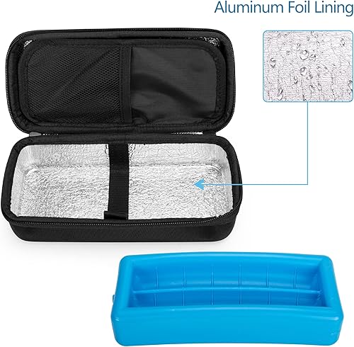 Miniatura 6 de Damero Organizador de botellas de píldora con enfriador de insulina, bolsa de almacenamiento de medicamentos con estuche de insulina con paquete de