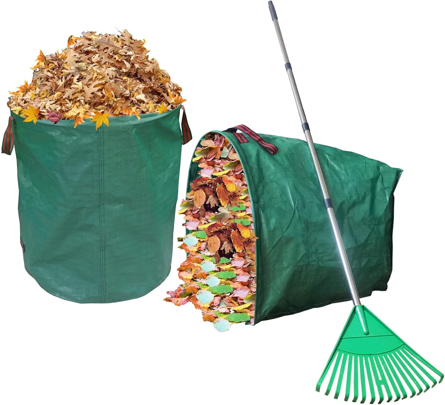 luseiya Upgrade Adjustable Leaf Rake Garden DustpanType