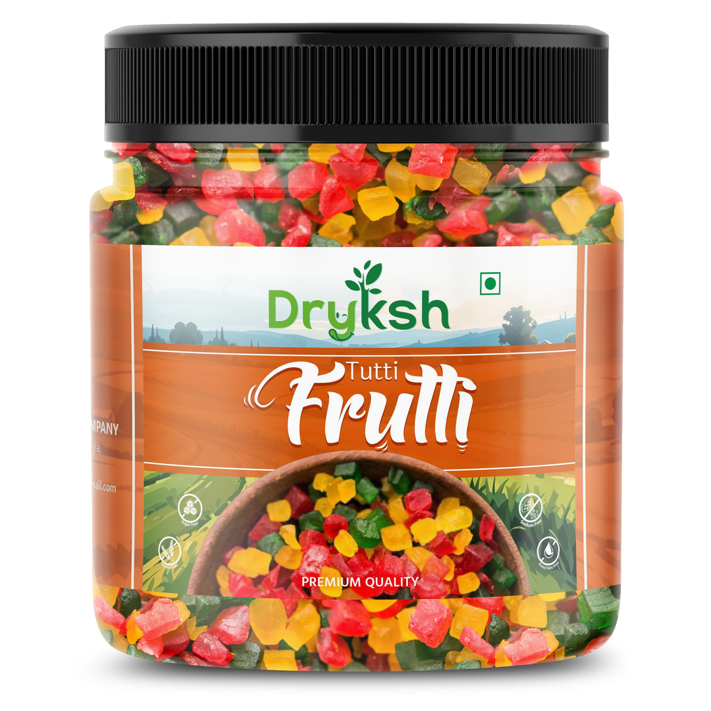 Dryksh Tutti Frutti Topping – 500g Pack | Premium Candied Cherry Bits for Cakes, Muffins, Buns, Ice Cream & Desserts | Delicious Fruity Flavor | Ideal for Baking & Garnishing