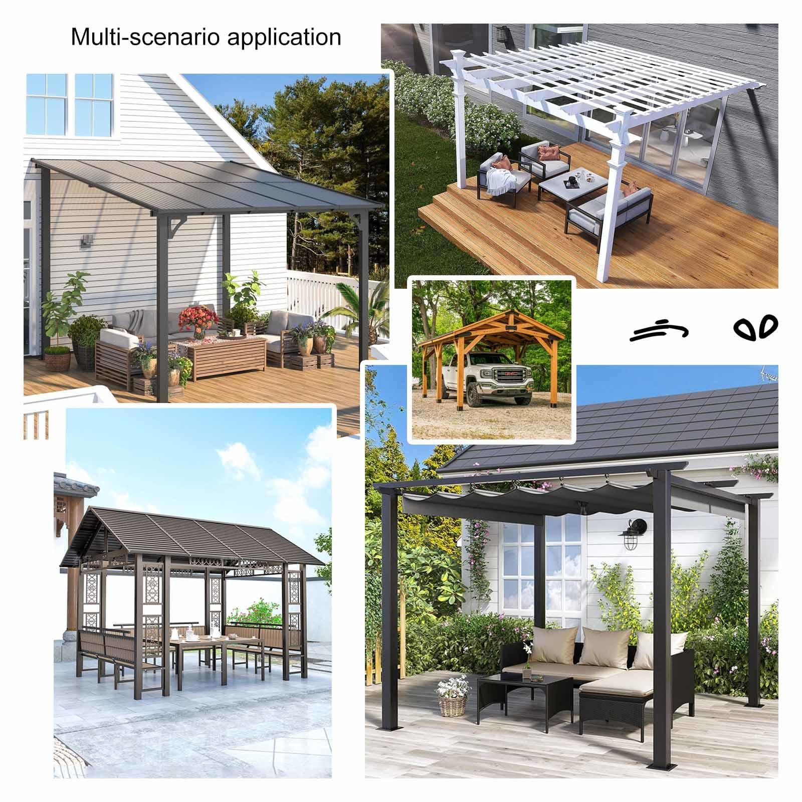 Transparente PVC-Planen-Vorhänge mit Reißverschluss-Tür für Outdoor-Pavillon, 2 x 2 m, strapazierfähig, transparent, Outdoor-Pavillon-Vorhänge mit Reißverschlusstür, wetterfest und langlebig, Terrasse