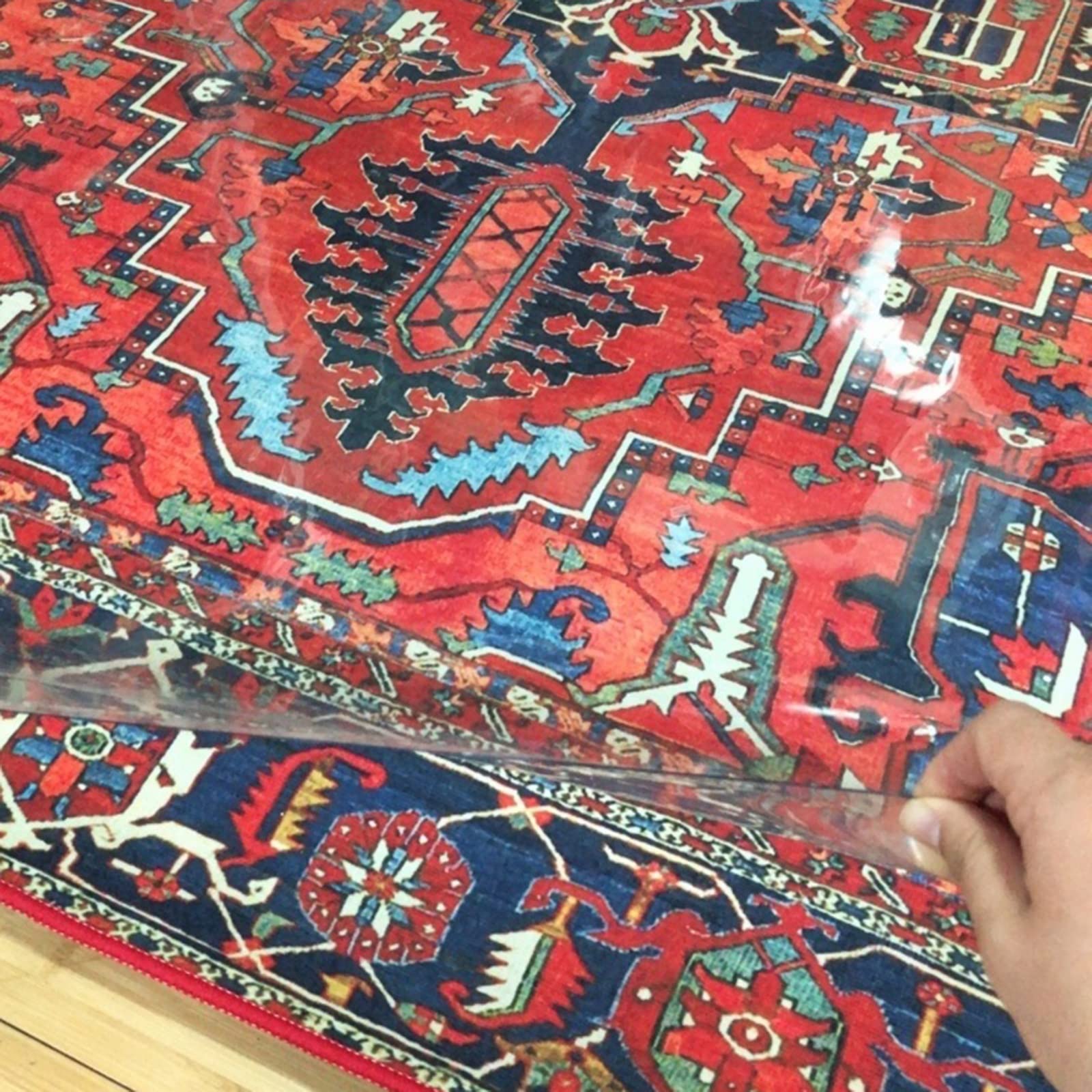 Protector de alfombra de plástico, almohadilla protectora transparente para suelo de madera dura, antideslizante, fácil de limpiar, alfombrillas de vinilo transparente para sillas que se pueden corta
