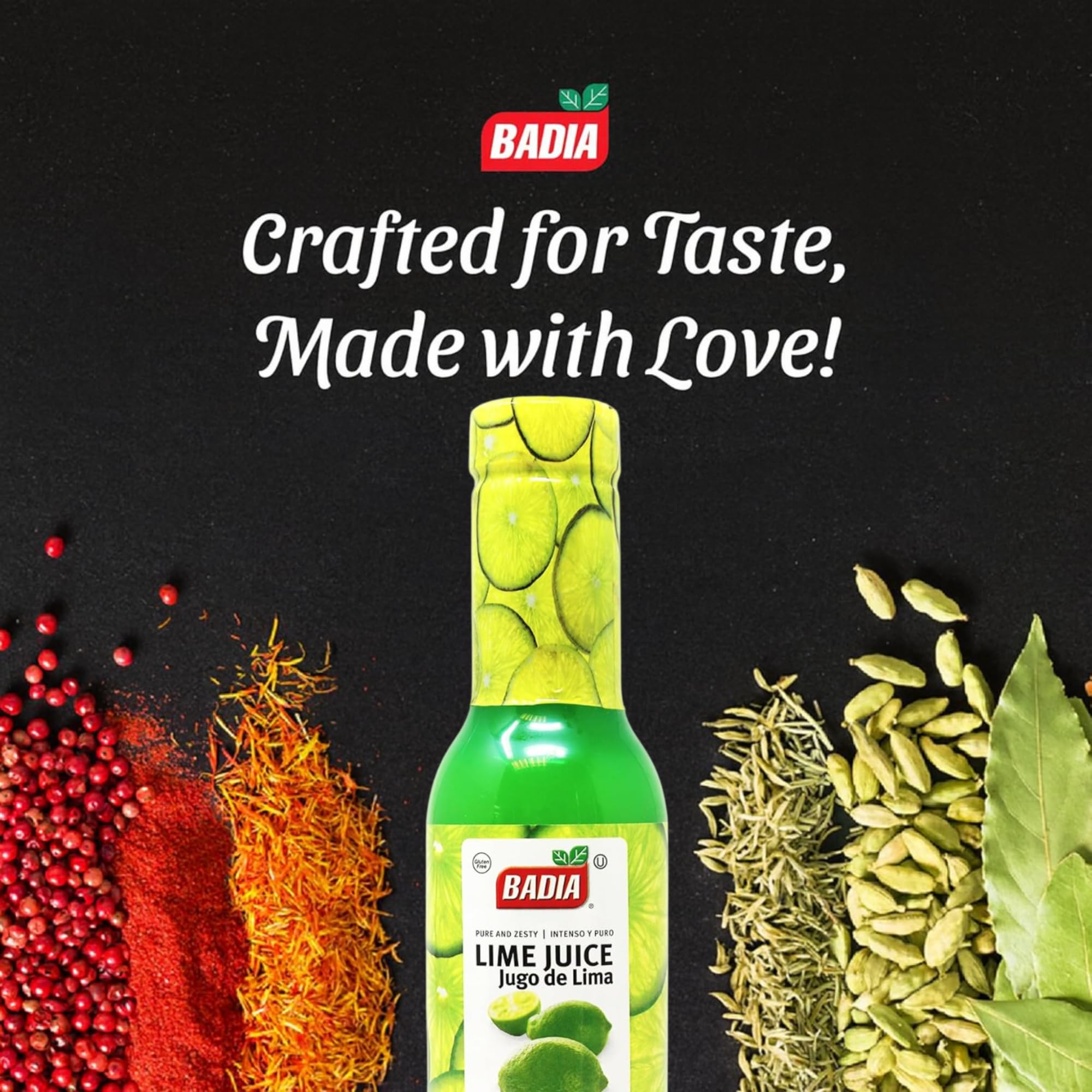 Badia Lime Juice 10 fl oz – Tangy Citrus Flavor from Real Limes, for Cooking, Cocktails, Dressings, Marinades & Beverages