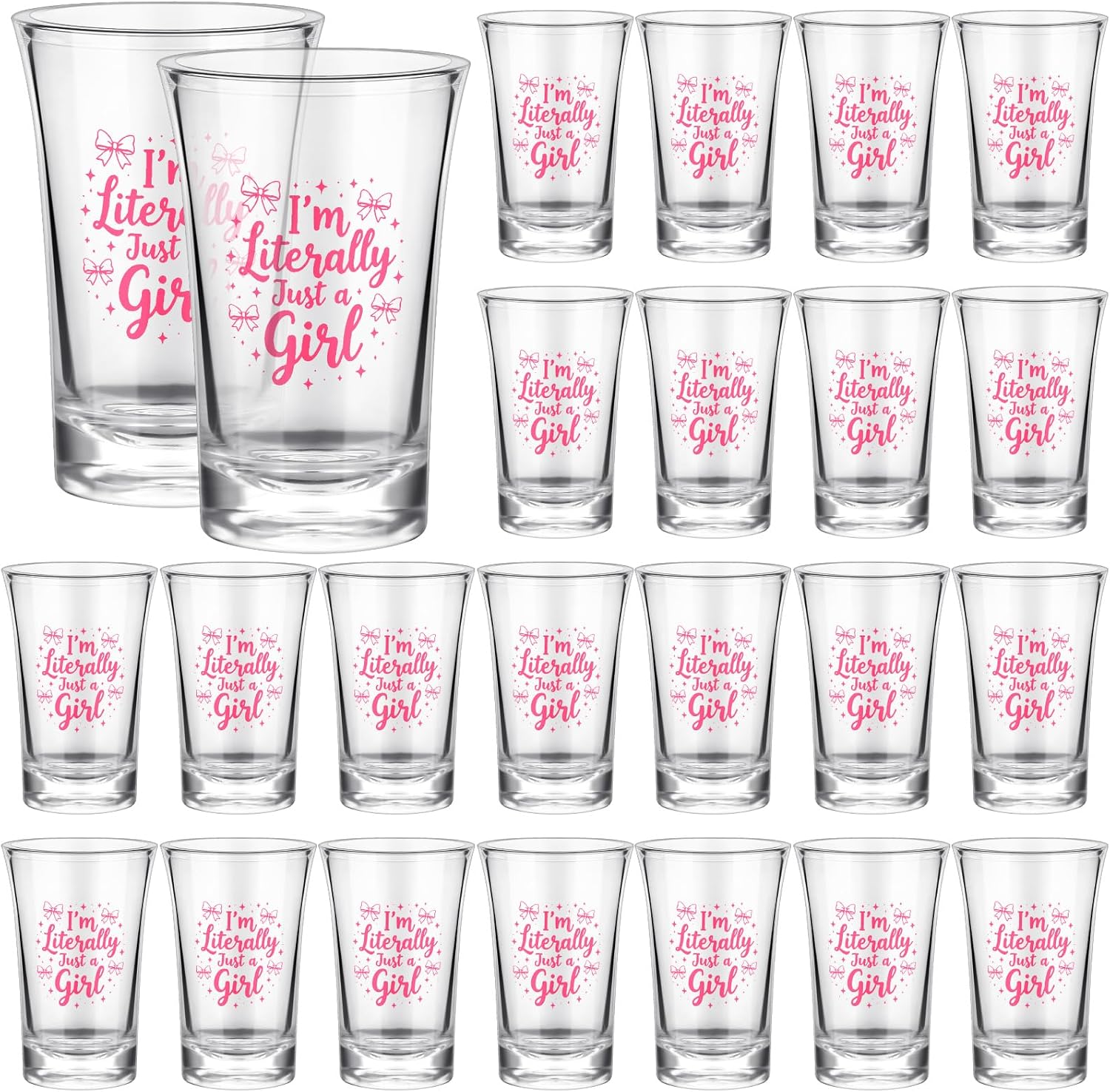 Roshtia 24 Pcs 1.2 oz I'm Literally Just a Girl Shot Glasses Bulk Acrylic