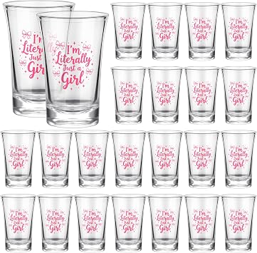 24 Pcs 1.2 oz Im Literally Just a Girl Shot Glasses Bulk Acrylic