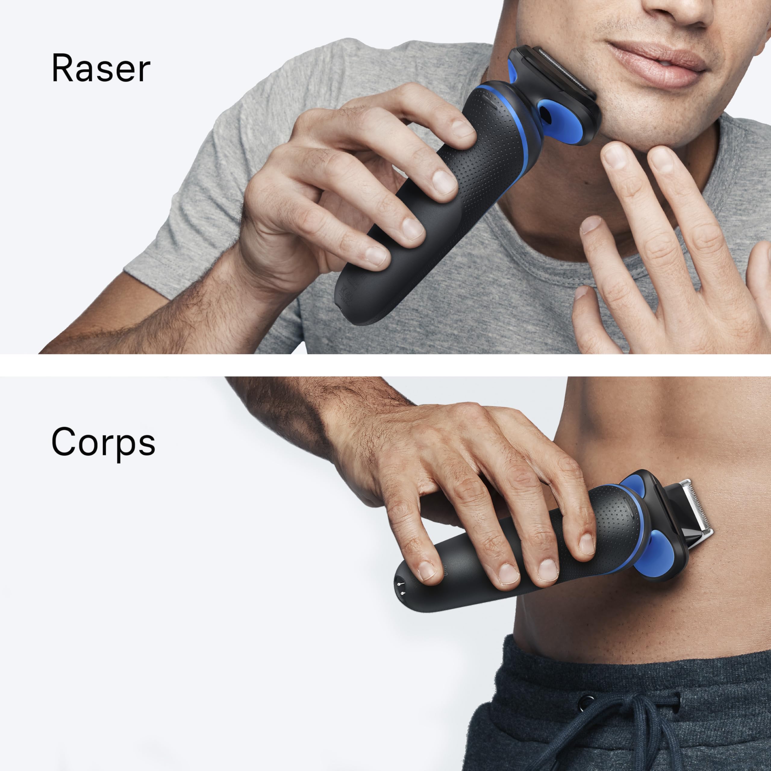 Braun Rasoir Electrique Homme Series 5 52-B1600S, Bleu | Etanche, Batterie Rechargeable, 2 Modes de Rasage, Lames Flexibles, sans Fil, Kit avec Accessoire Tondeuse pour le Corps