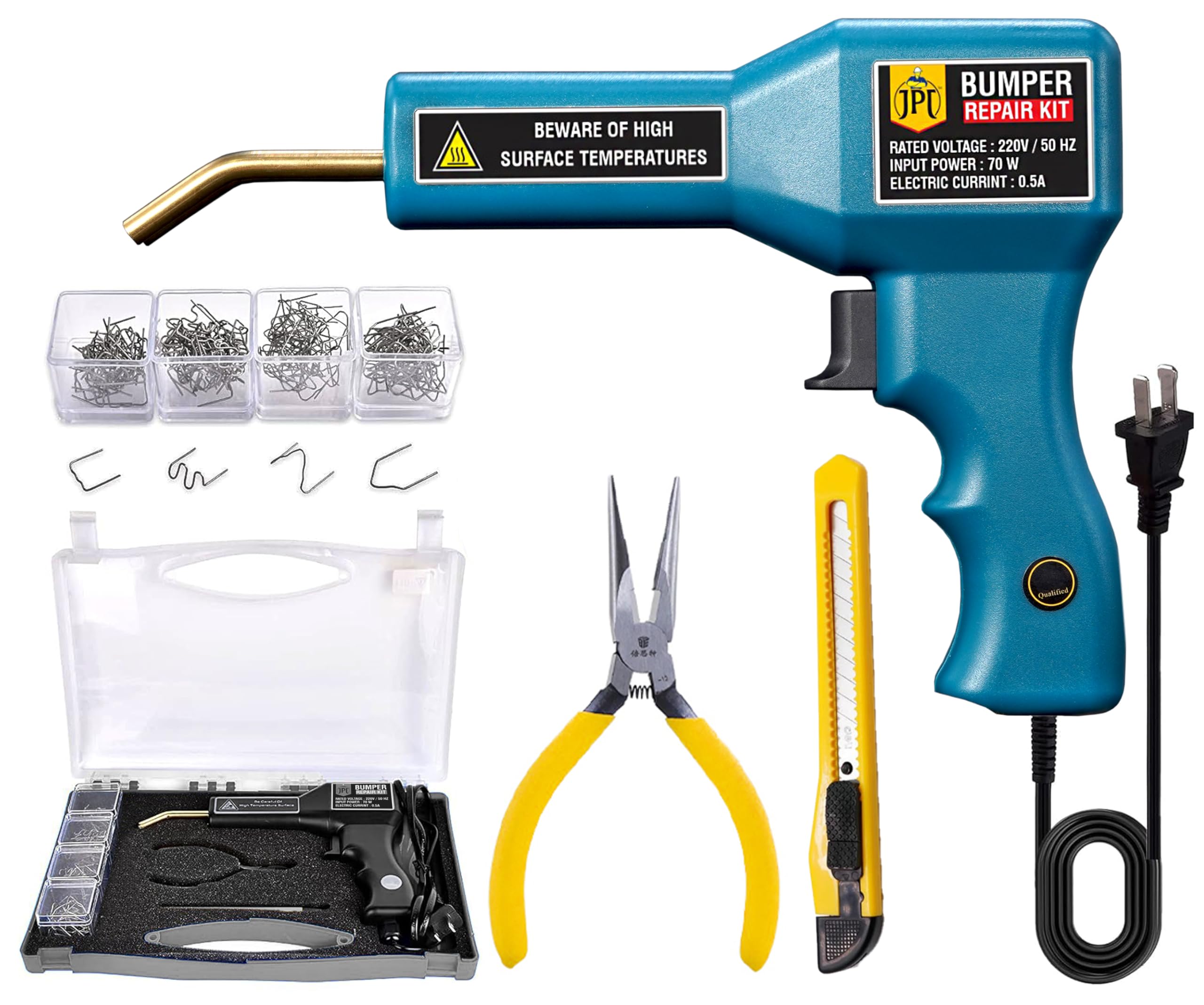 JPT New 70W Bumper Repair Plastic Welder Kit, Hot Stapler Welding Gun, Plastic Welding Repair Kit with Carry Case, 4 Types Staples, Plastic Repair DIY Tools (B0CWNMR99M) Amazon Price History, Amazon Price Tracker