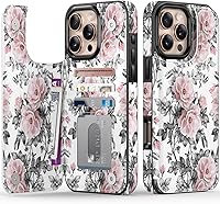Vista 242 de LETO para iPhone 15 Pro Funda tipo cartera - Tapa tipo folio con patada - Diseños de moda - Tarjetero - Funda protectora para mujeres y niñas - 6.1