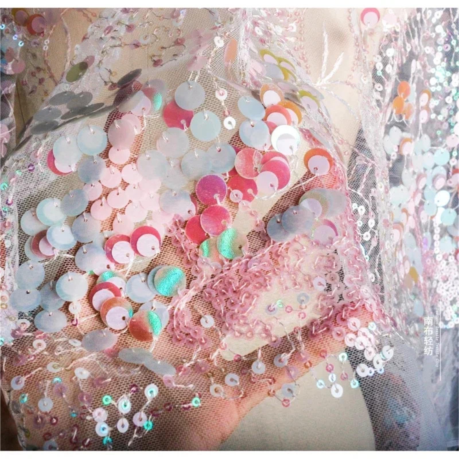 Tela De Organza Malla Lentejuelas Creativa