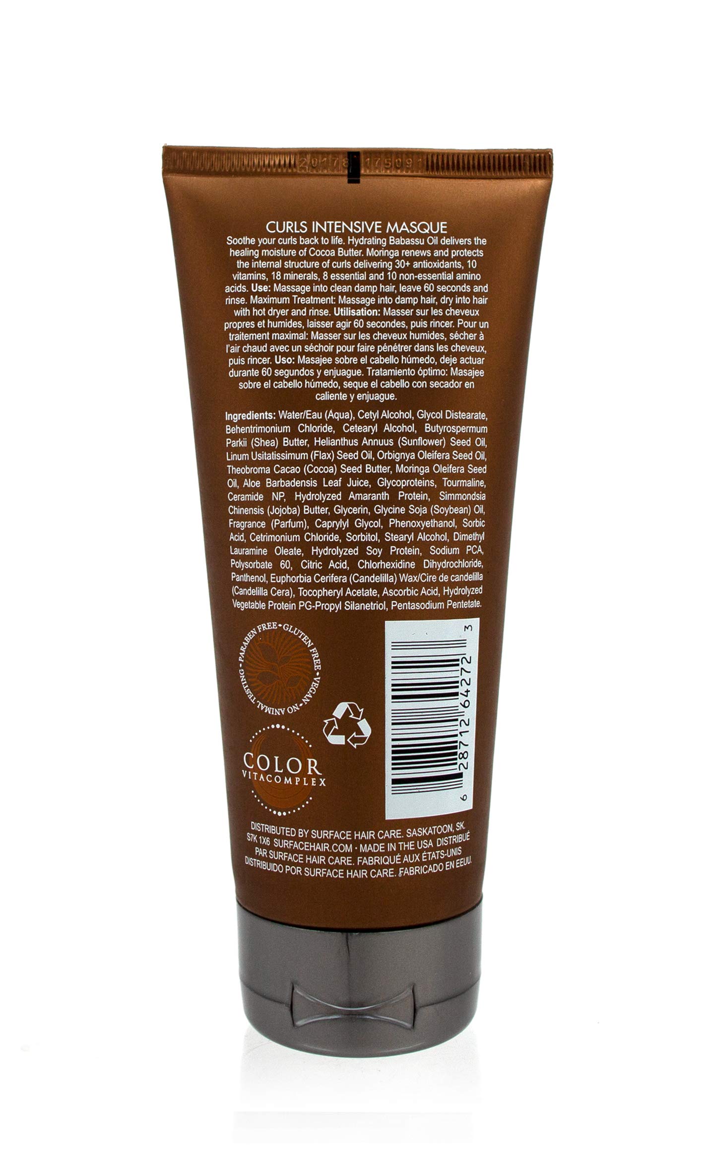 Surface Hair - Curls Intensive Masque, Hydrate, Protect And Heal With Cocoa Butter And Babassu Oil, 6 Fl. Oz.