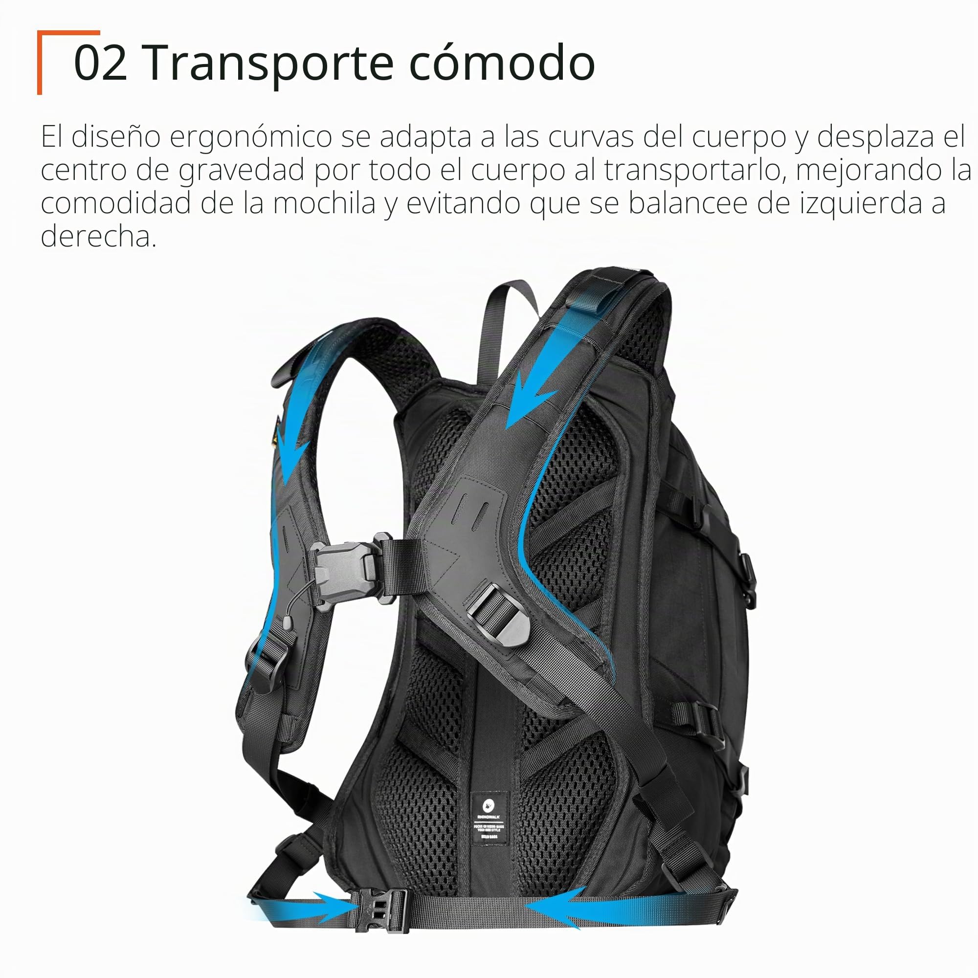 Rhinowalk Mochila para moto con soporte para casco, protección contra la lluvia, con bolsa de hidratación, orificio para moto, mochila para bicicleta, mochila deportiva, mochila para portátil para