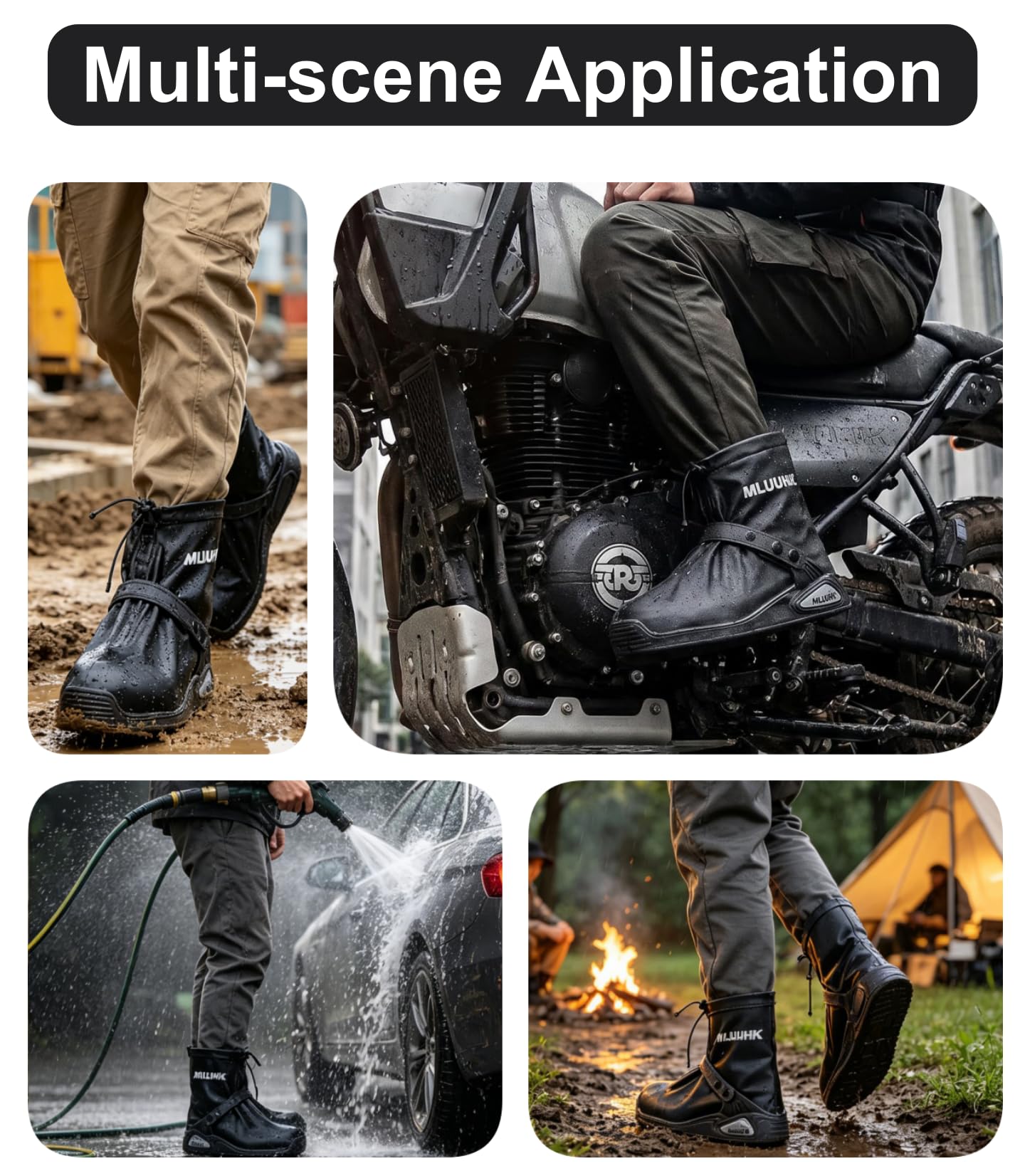 Fundas impermeables para zapatos, reutilizables, antideslizantes, para ciclismo, camping, pesca, viajes