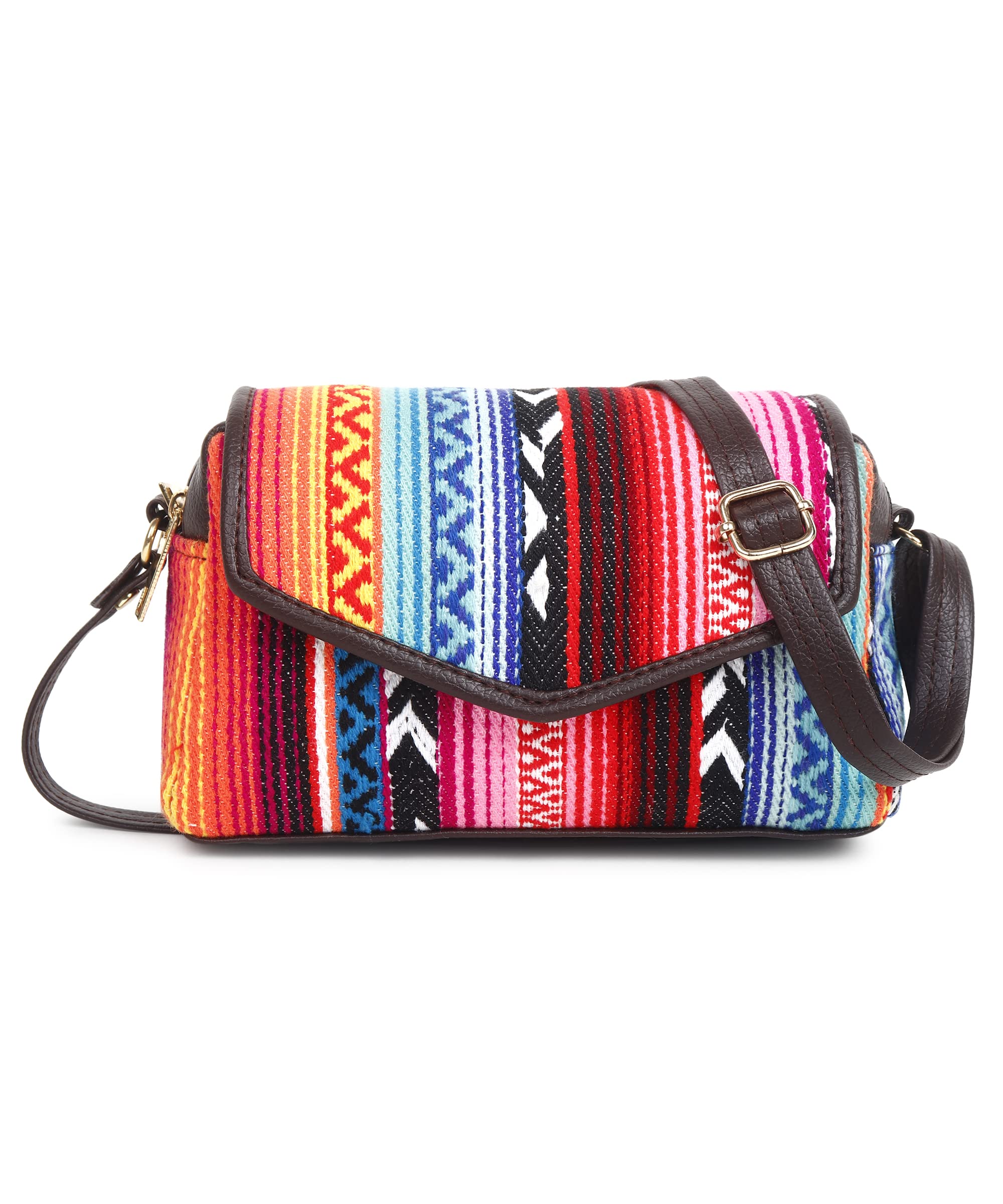 Moonwake BOX MULTI COLOR JACQUARD SLING BAG FOR WOMEN