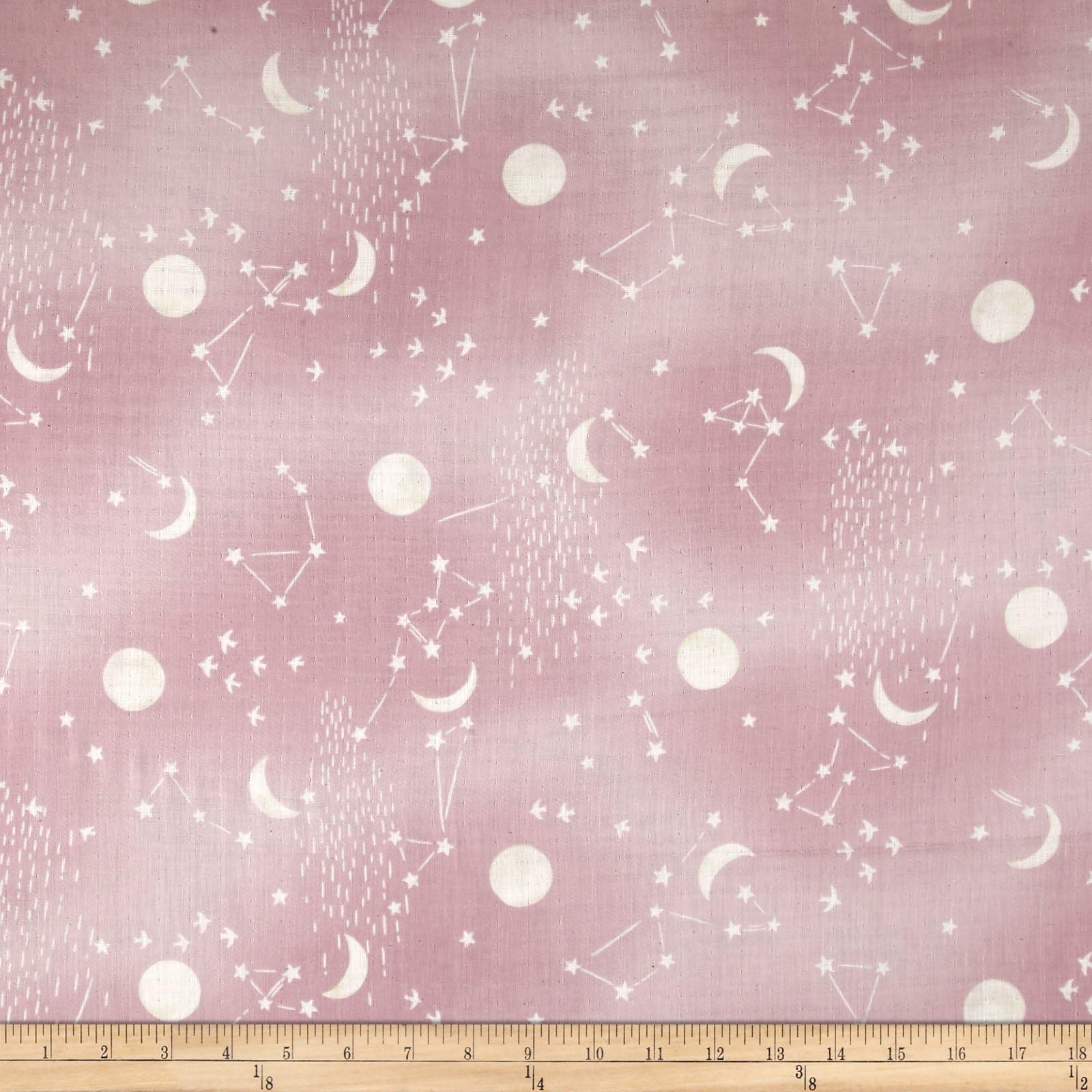 Kokka Trefle Night Sky Double Gauze Fabric by The Yard, Pink