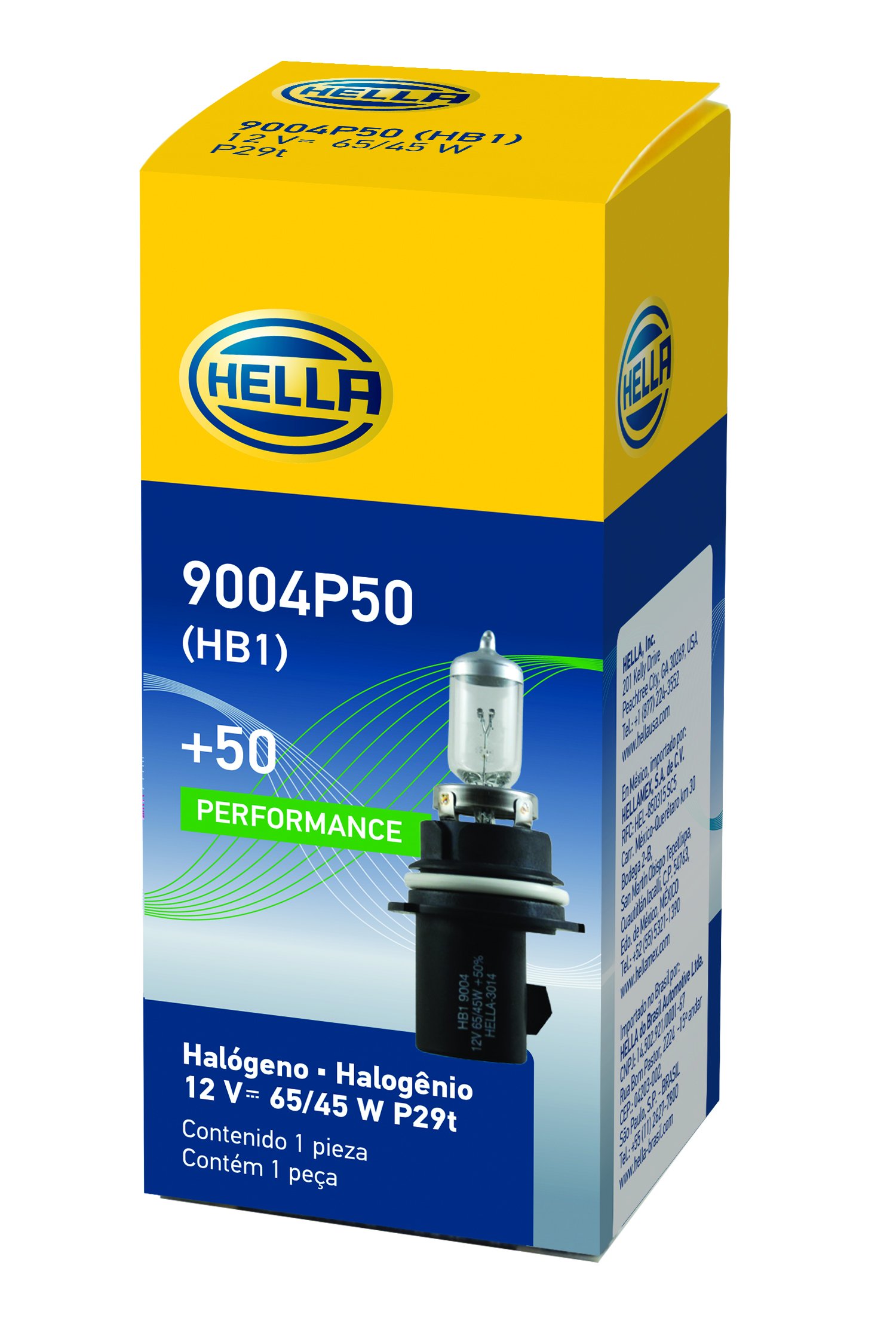HELLA 9004P50 +50 Performance Bulb, 12V, 65/45W