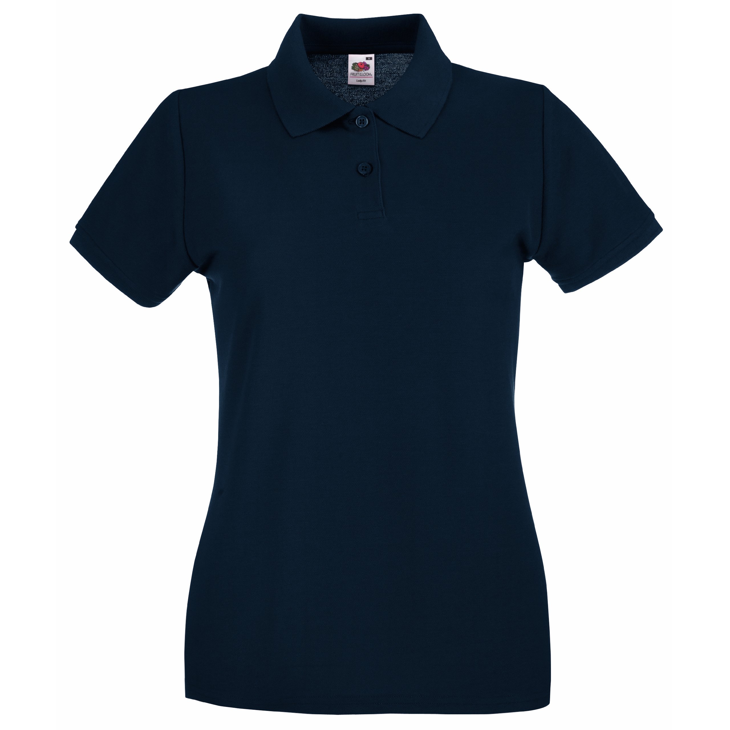 Fruit Of The Loom Women's Dark Blue Polo Shirt Short-Sleeve, Men, Deep Navy, Small