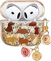 Vista 13 de Funda para Apple para Airpod 2/1 - Funda Kawaii bonita estética femenina femenina para niñas y mujeres, protector líquido con purpurina brillante