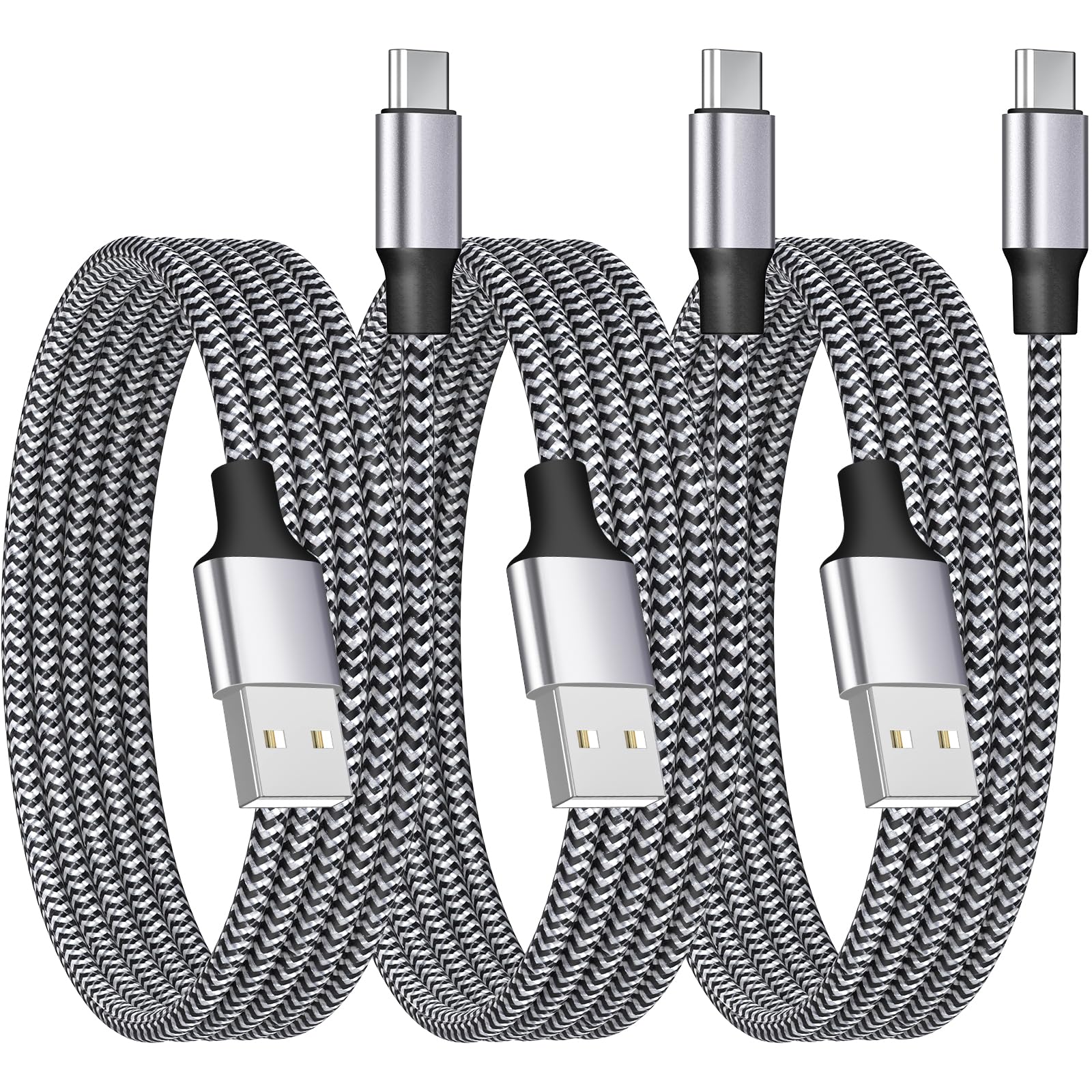 [Apple MFi Certified] iPhone 16 15 Fast Charging Cable, Adeqwat 3Pack 60W USB A to USB C Charge Braided Cable USB Type C Charger Cord for iPhone 16/16 Pro/16 Plus/16 Pro Max/15 Pro/15 Pro Max/iPad Pro