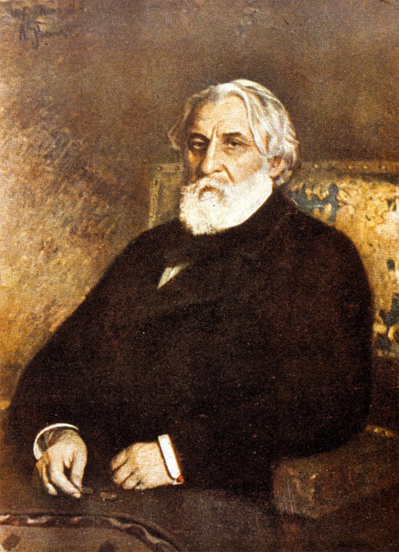 ARTXLXXBN Famous Art Print Poster Vintage Wall Art Portrait of Ivan Sergeevich Turgenev by Ilya Efimovich Repin Canvas Art Poster for Home Decor 60x90cm