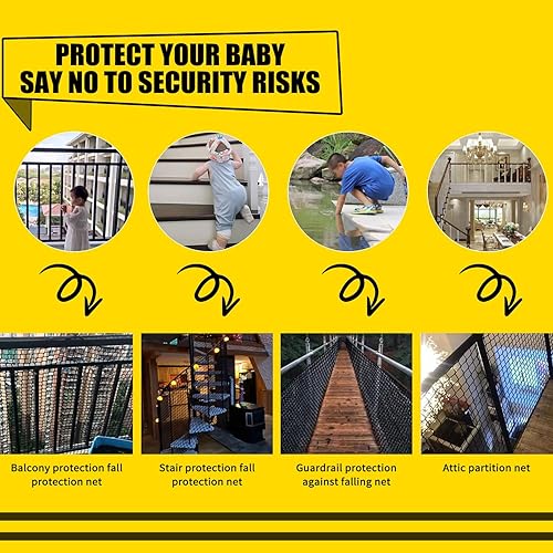 Miniatura 18 de Red de carga de escalada para niños al aire libre balcón red de seguridad red red de red patio de recreo red de escalada barandilla de escalera red